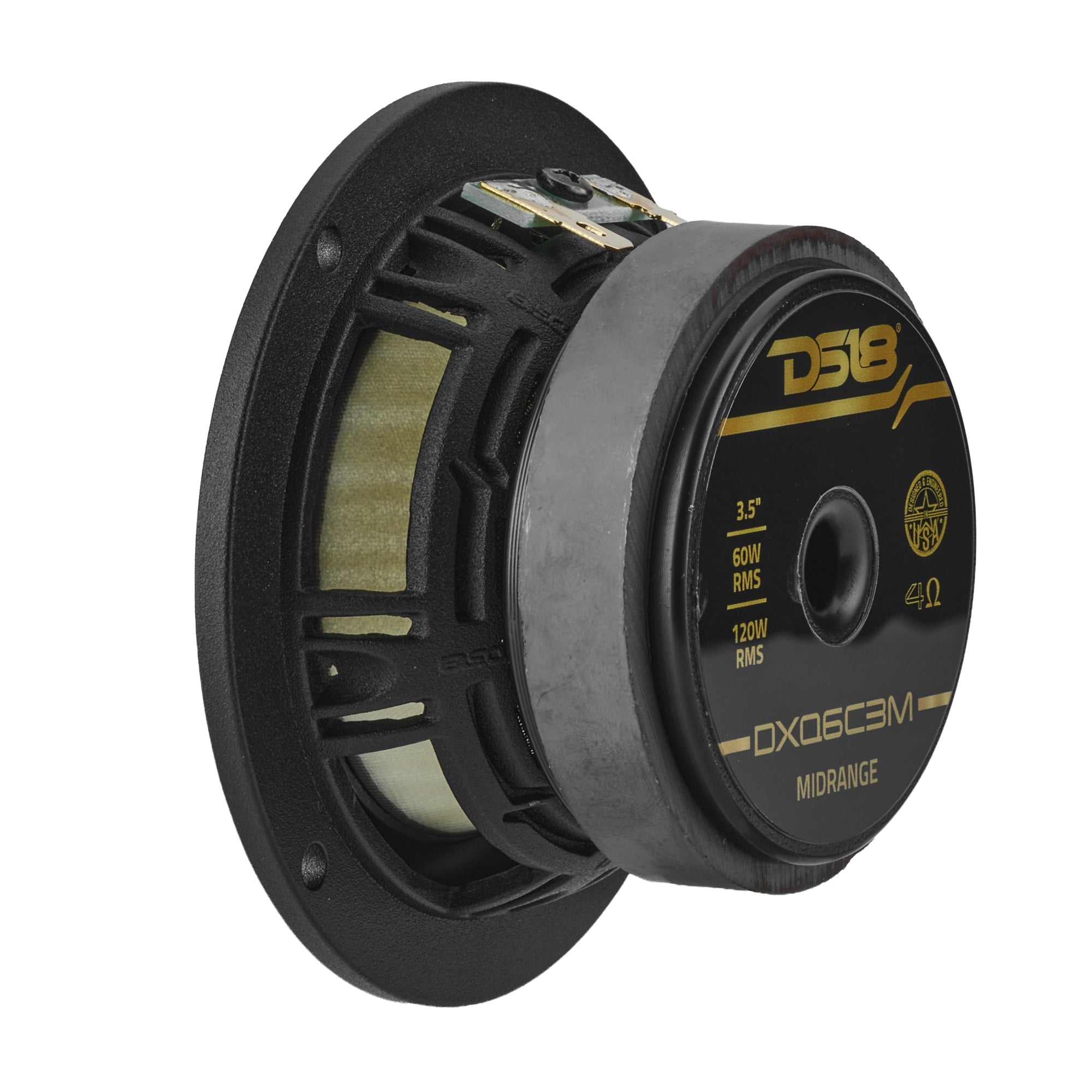 DS18 DXQ 6.5" 3-Way Component Speaker Set with Yellow Straw + Composite Foam Cone | 150W RMS 4-Ohm