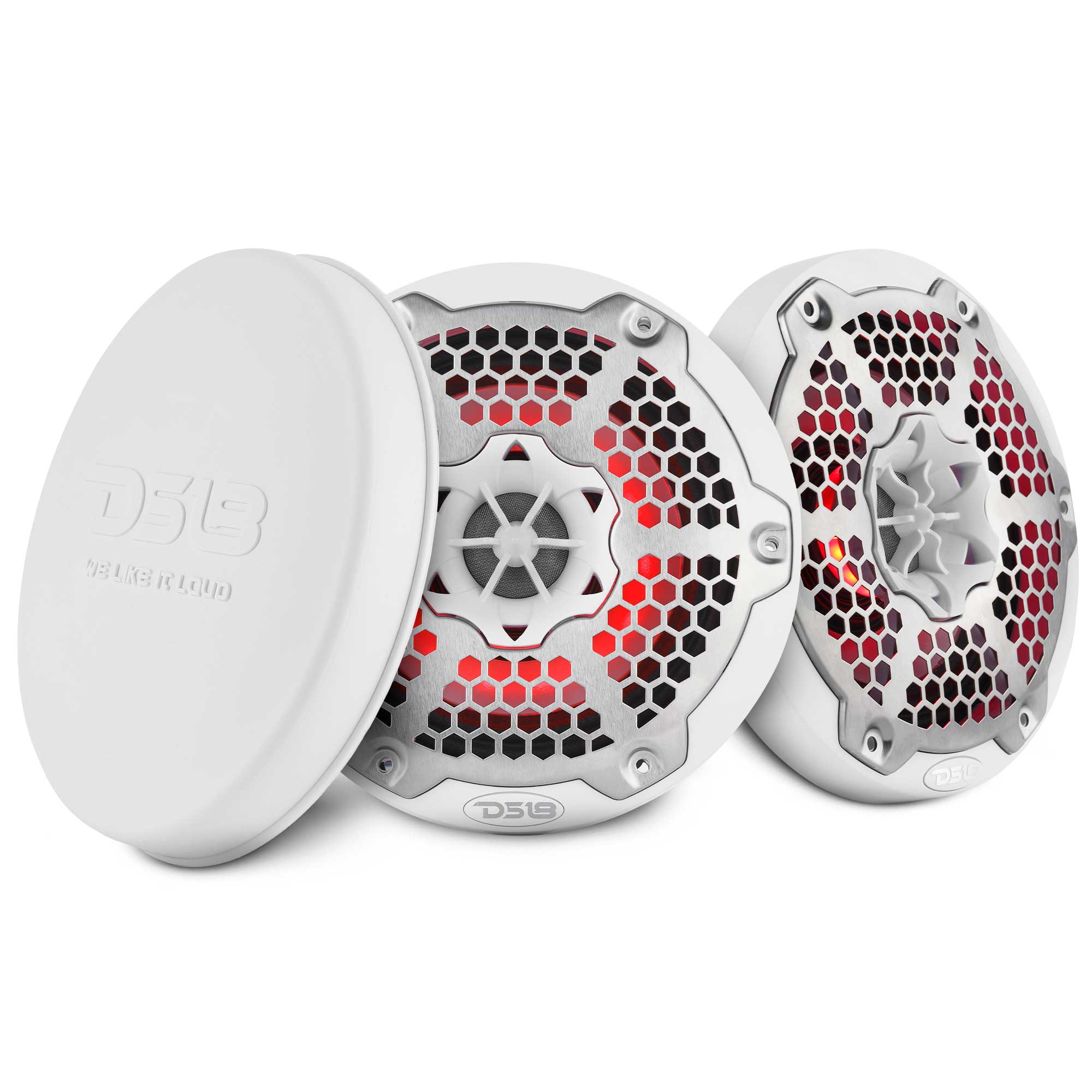 DS18 6.5” Marine 2-Way Hybrid Speaker with RGB LED, Compression Driver and Neodymium Magnet | 250W RMS 4-Ohm