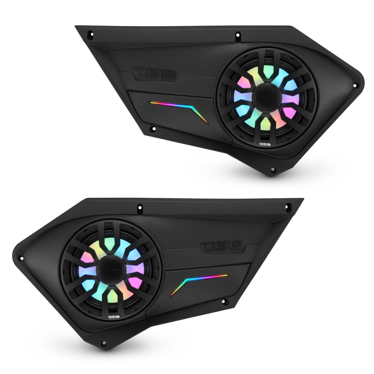 DS18 RZR-PROFD8LD Polaris RZR Front Door Panels Loaded with NXL-IQ/BK 8" Coaxial Speakers