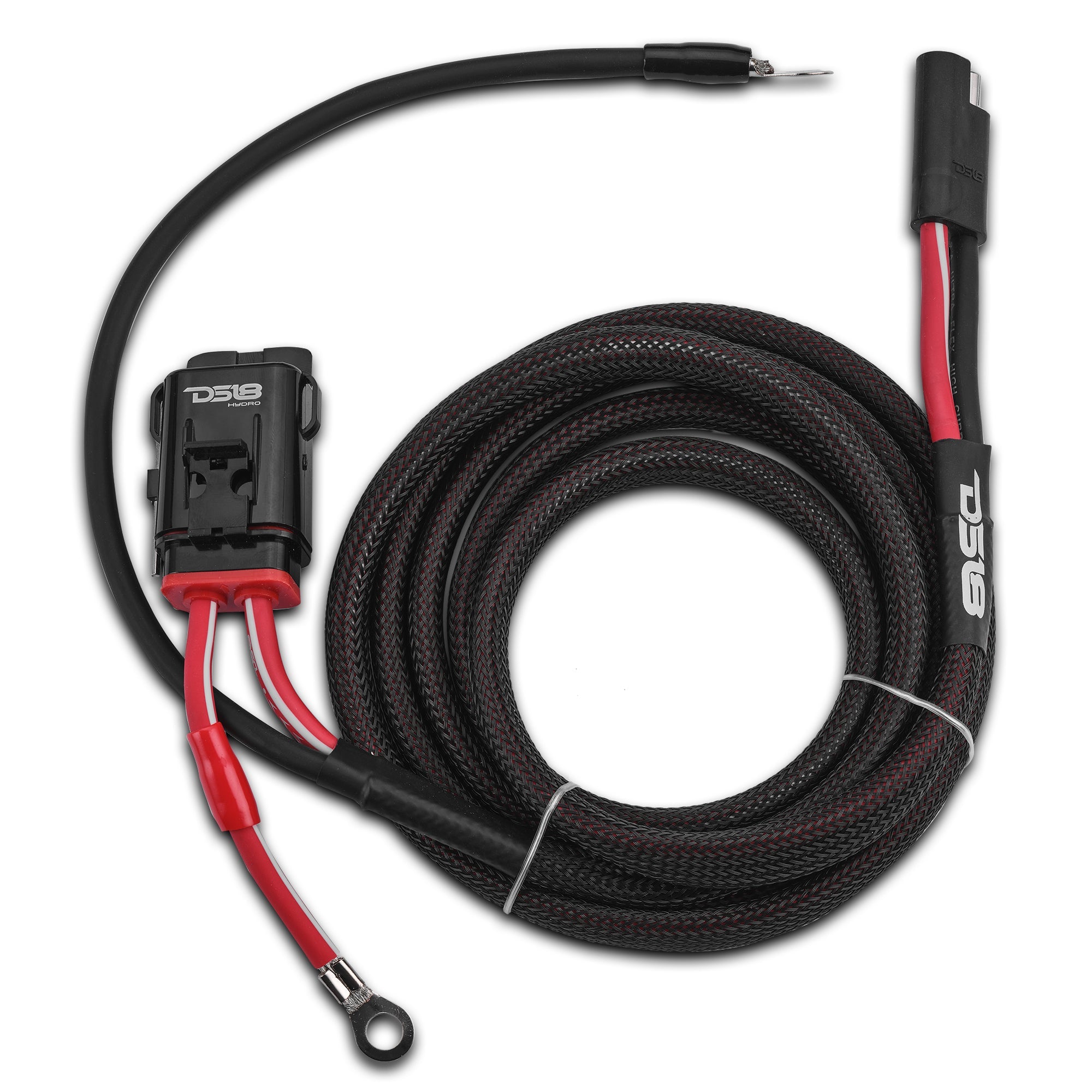 DS18 UTV-KIT8-2DR UTV 8-Gauge Power Harness Kit – 8ft Power & Ground Cables with Water-Resistant Fuse Holder f