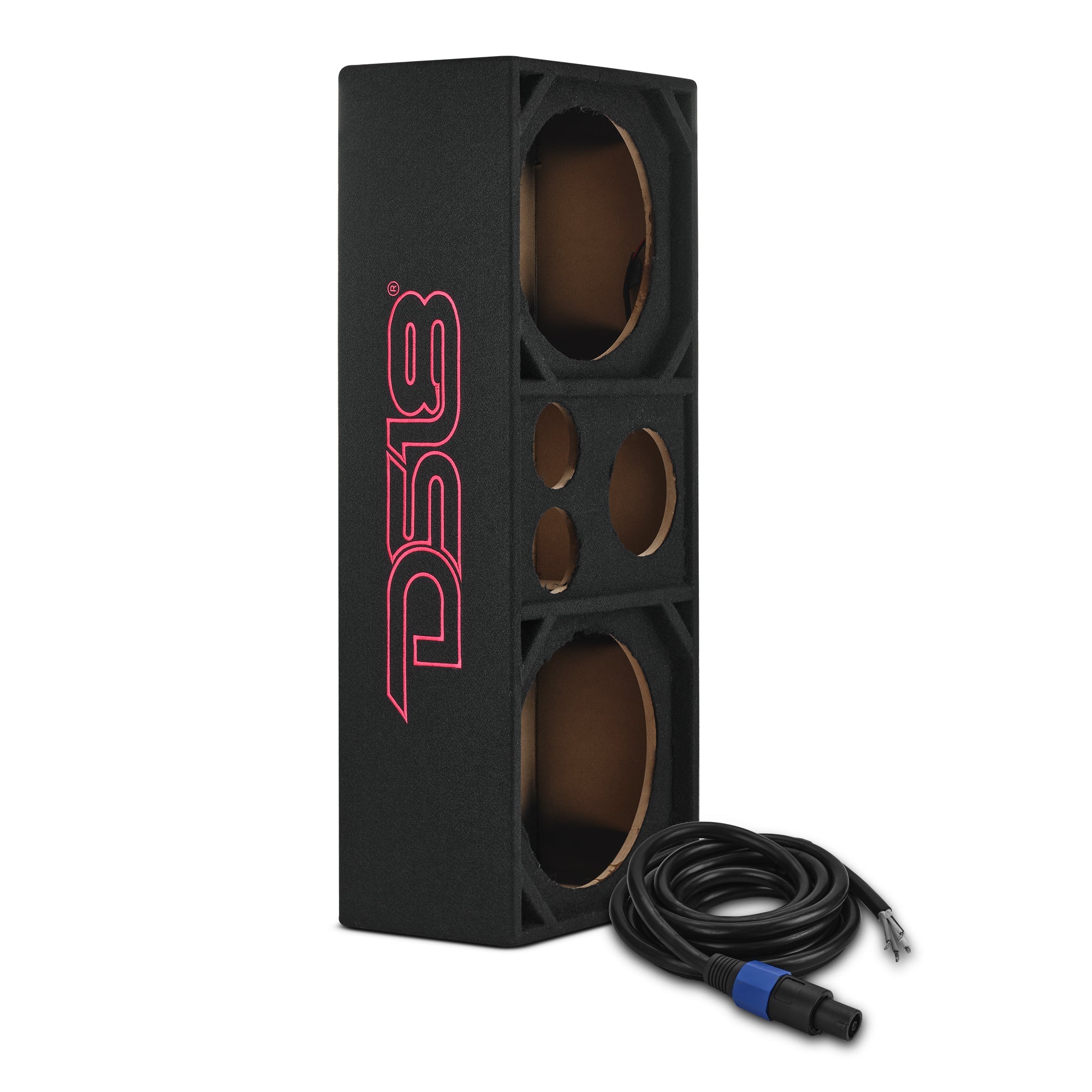 DS18 VOC12PRO Dual 12” + Dual 4” Tweeter + 2” Driver Ported Voceteo Empty Enclosure Speakon-Ready