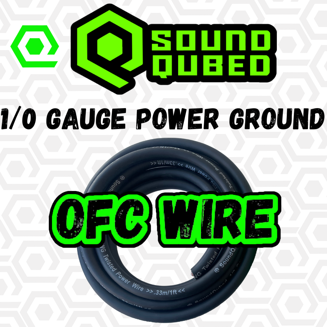 SoundQubed 1/0 Gauge OFC (Oxygen Free Copper) Power Wire BLACK 50 Ft.