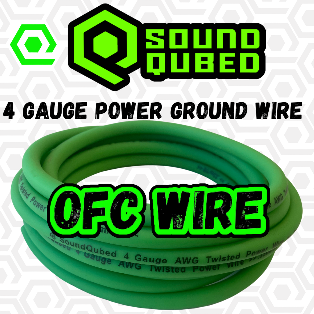 SoundQubed 4 Gauge OFC (Oxygen Free Copper) Power Wire GREEN 100 Ft.