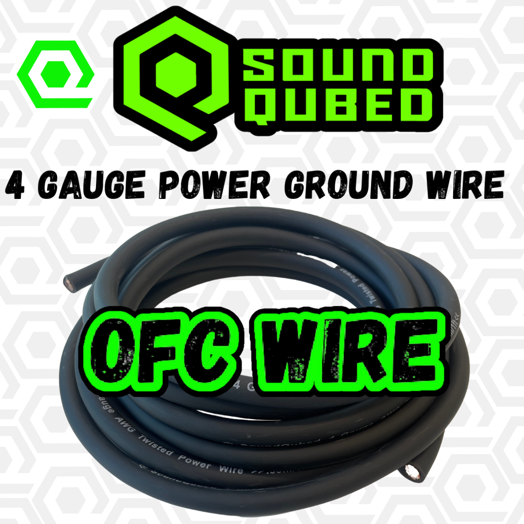 SoundQubed 4 Gauge OFC (oxygen free copper) Power wire BLACK 100 Ft.