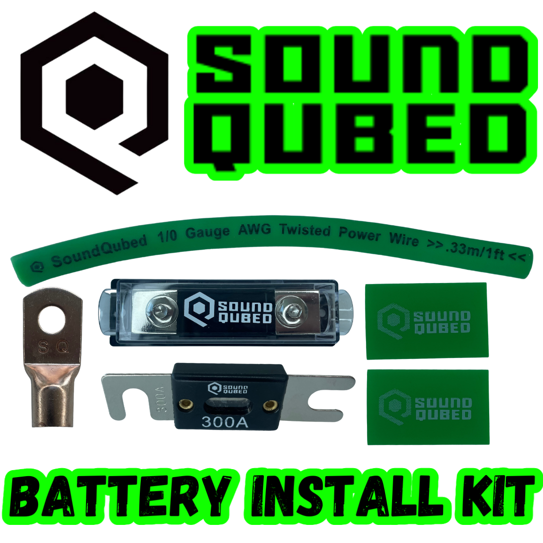 SoundQubed 1/0Ga CCA Battery Install Kit - Green