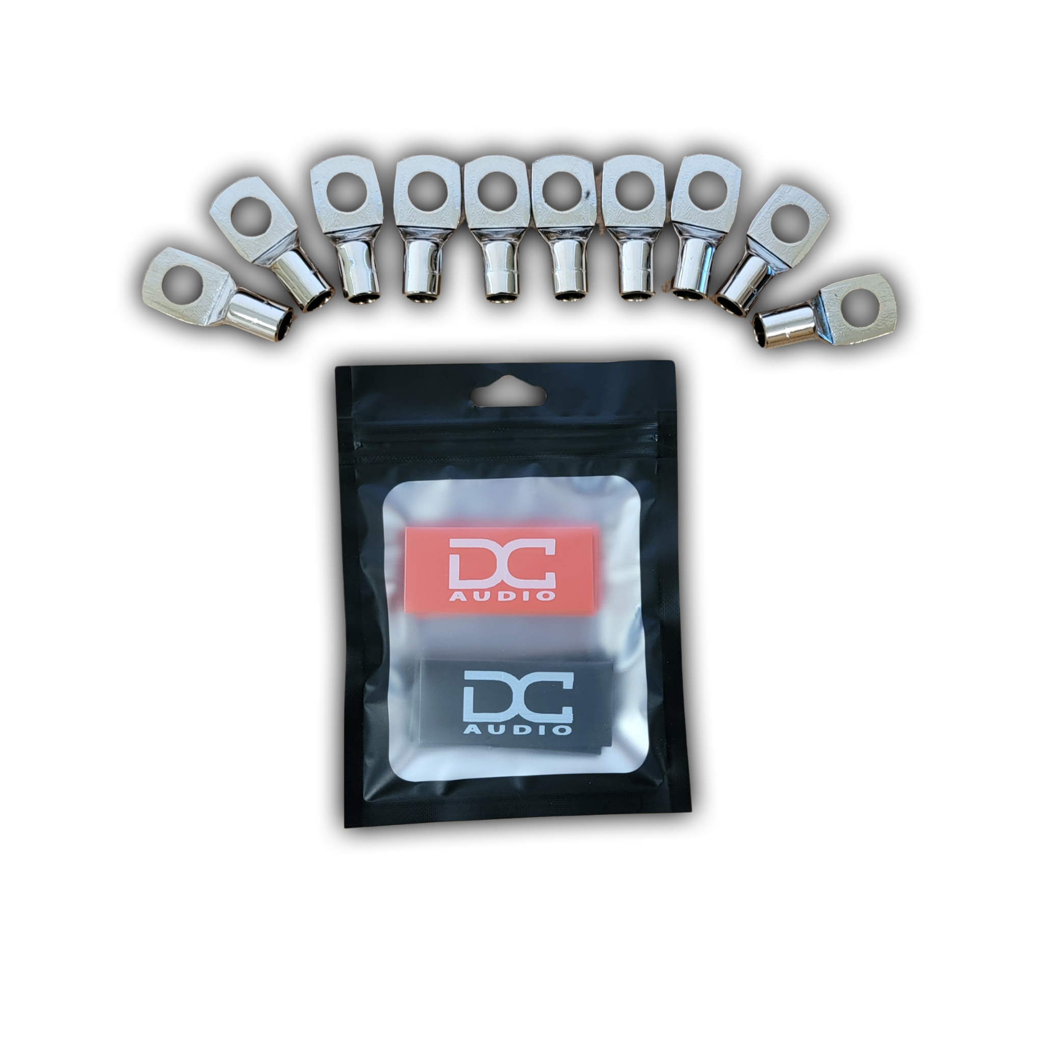 DC Audio 4 AWG 10mm Ring Terminals w/ Heat Shrink (10-Pack)