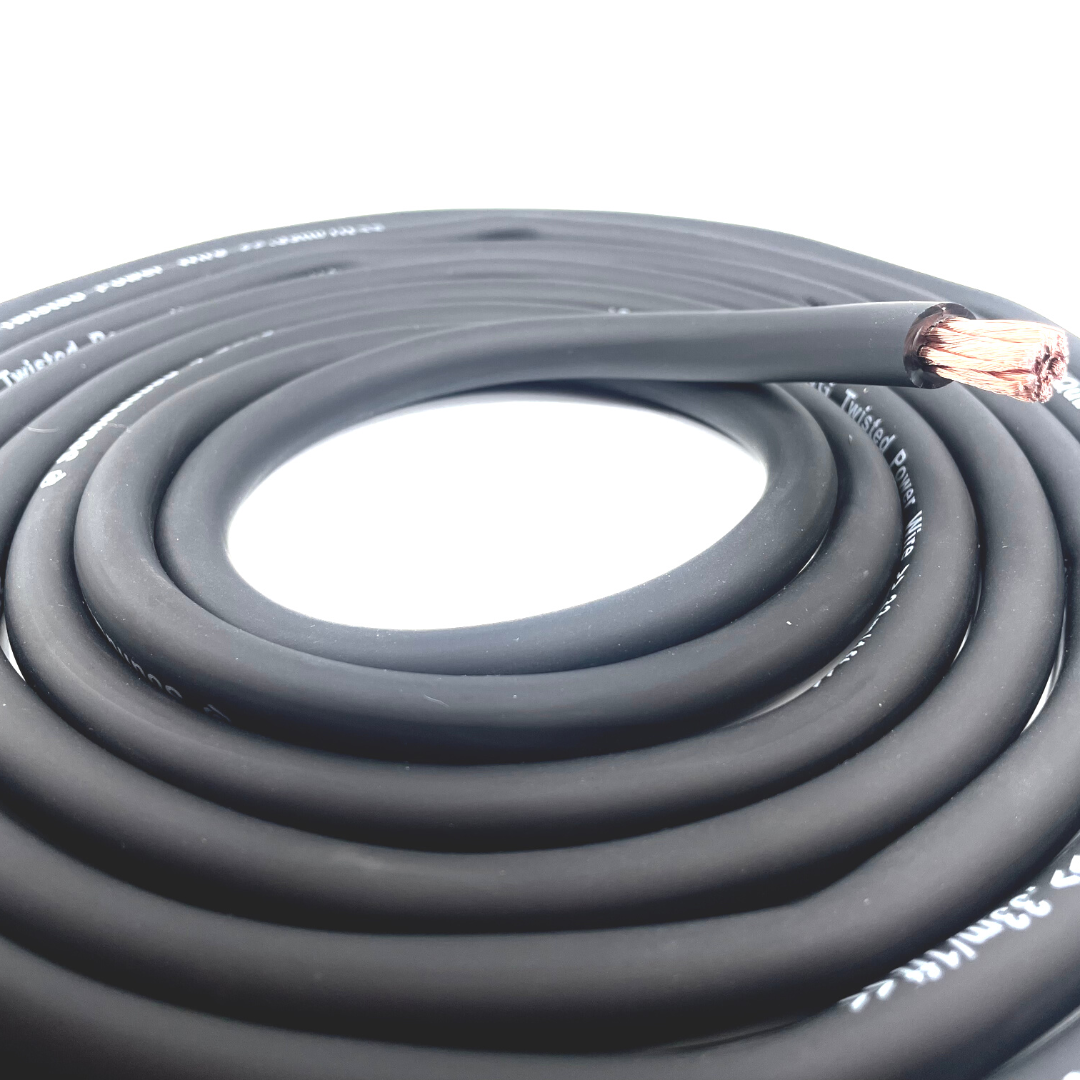 SoundQubed 4 Gauge CCA (Copper Clad Aluminum) Power Wire BLACK 100 Ft.
