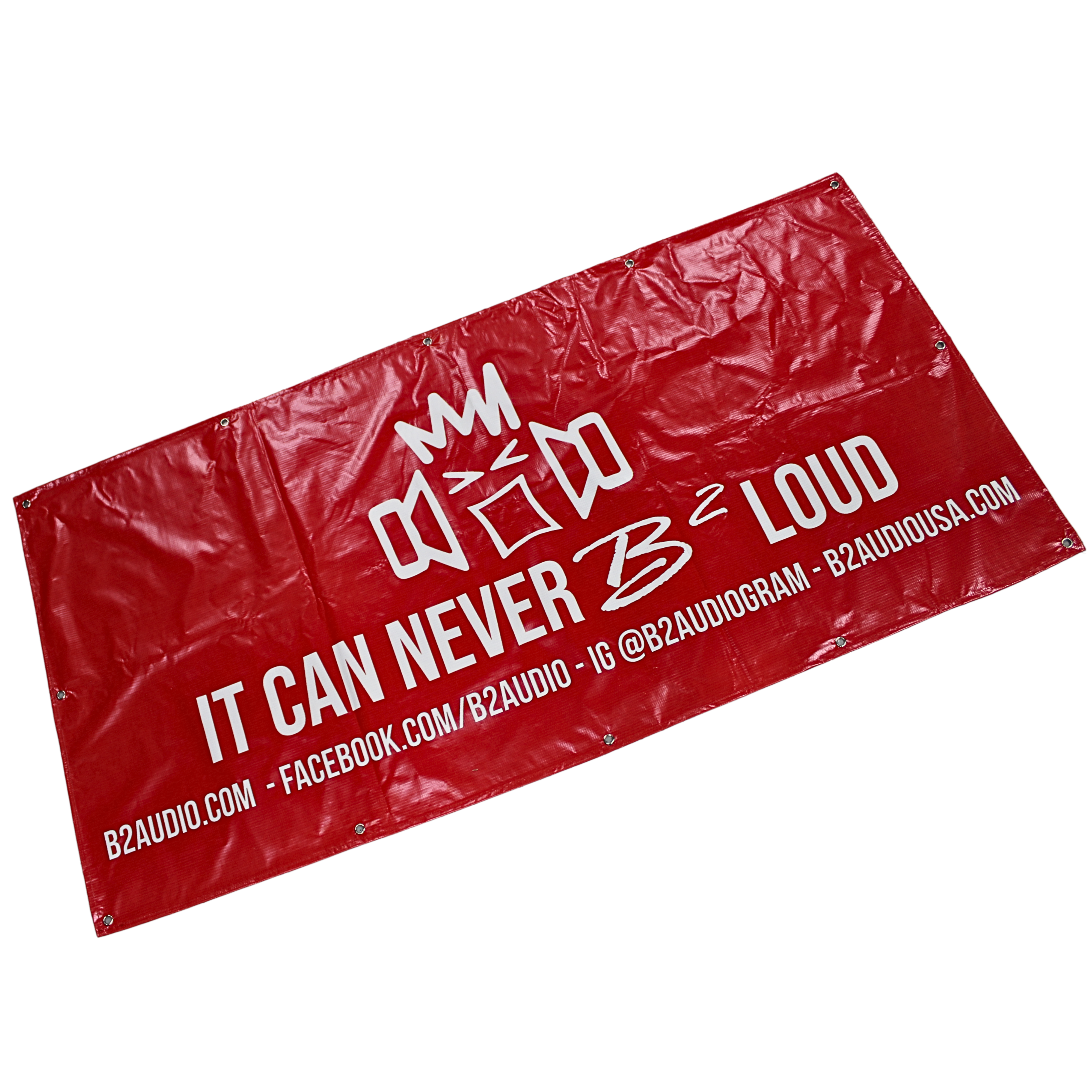 B2 Audio Red Banner Eye-Catching 5'x3' Display — image 2