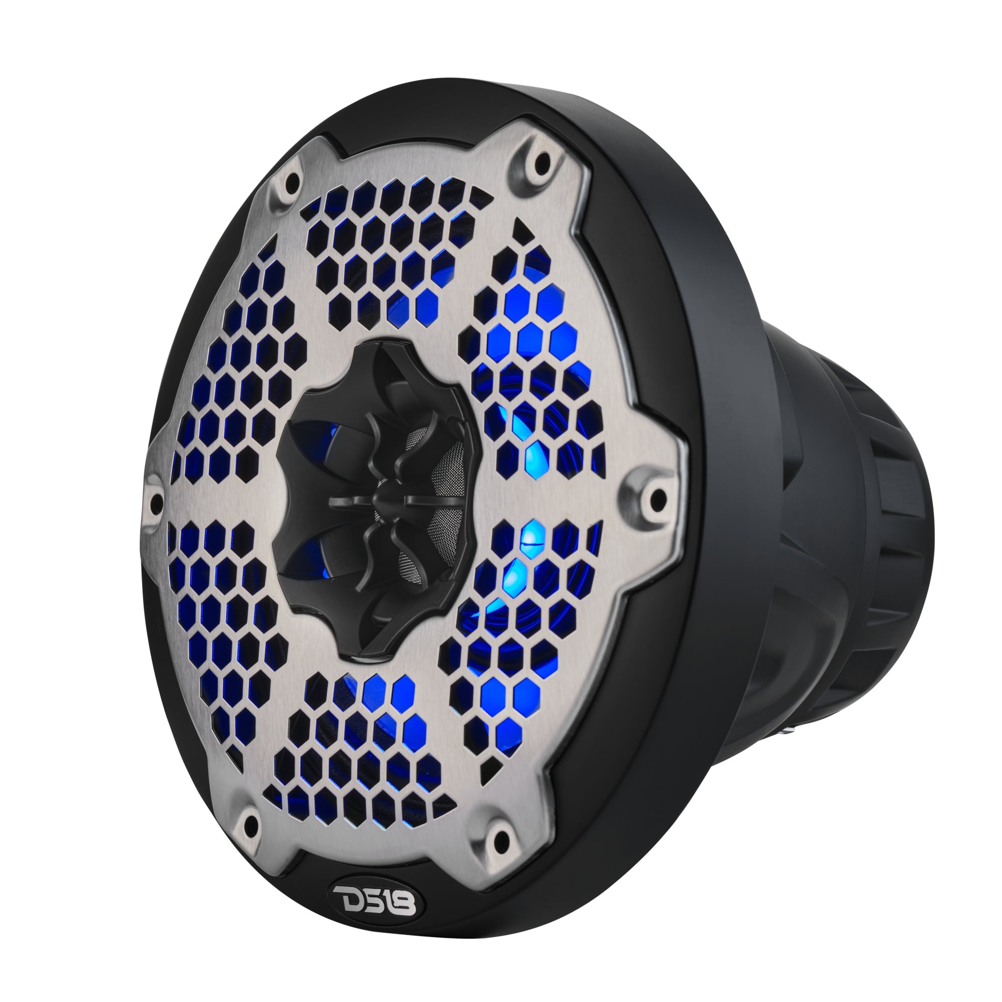 DS18 6.5” Marine 2-Way Hybrid Speaker with RGB LED, Compression Driver and Neodymium Magnet | 250W RMS 4-Ohm