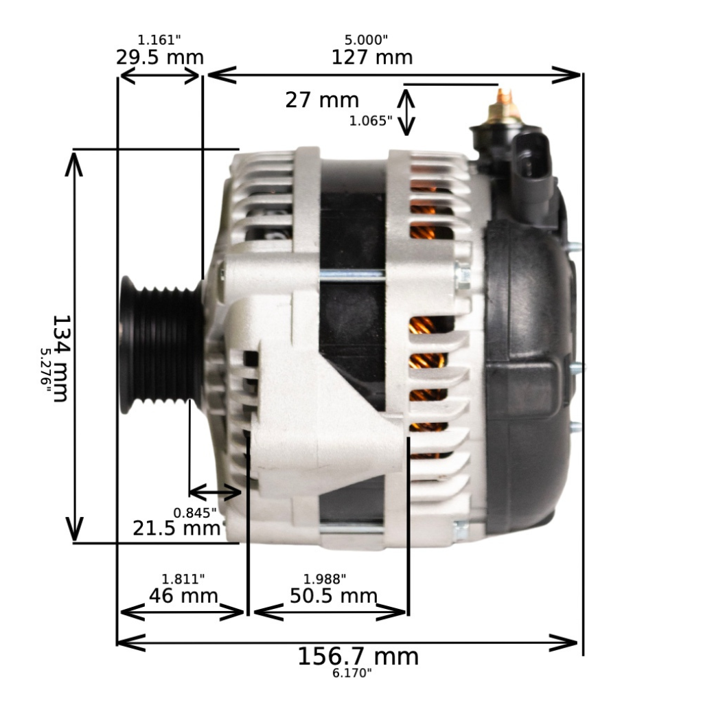 1996-1997 Chevrolet Cavalier L4 2.2L cs130 High Output Alternator