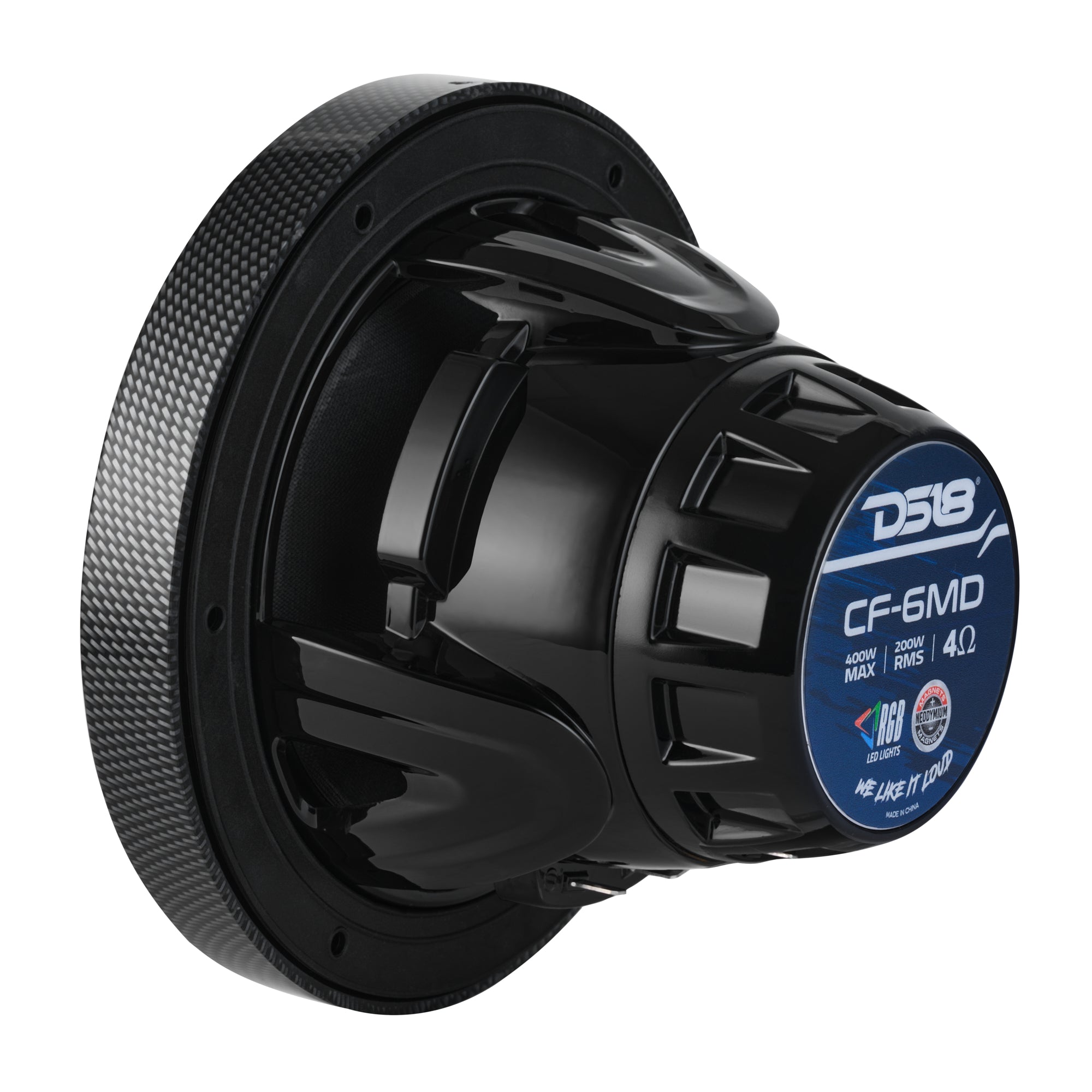 DS18 6.5” Marine 2-Way Hybrid Speaker with RGB LED, Compression Driver and Neodymium Magnet | 250W RMS 4-Ohm