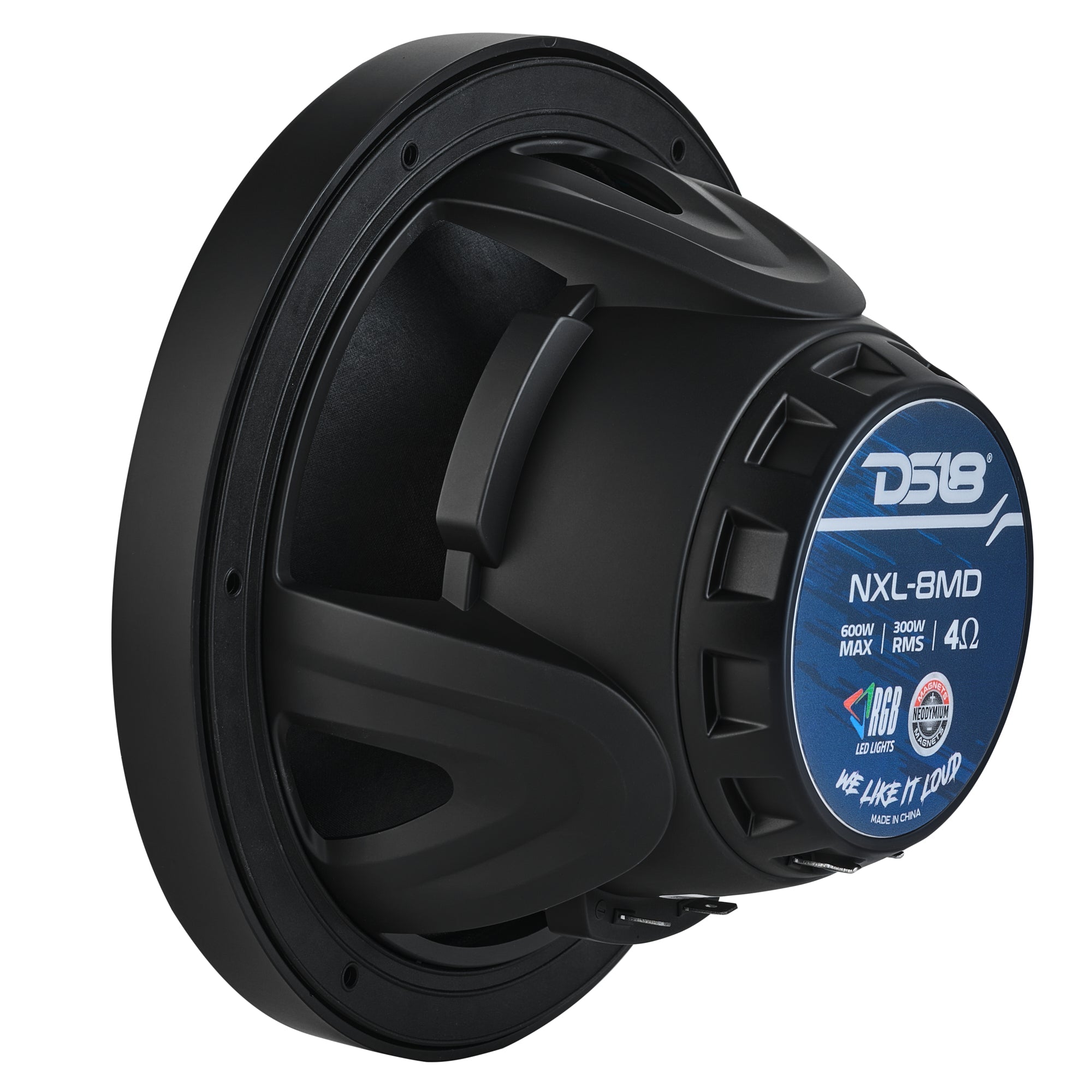 DS18 8” Marine 2-Way Hybrid Speaker with RGB LED, Compression Driver and Neodymium Magnet | 350W RMS 4-Ohm