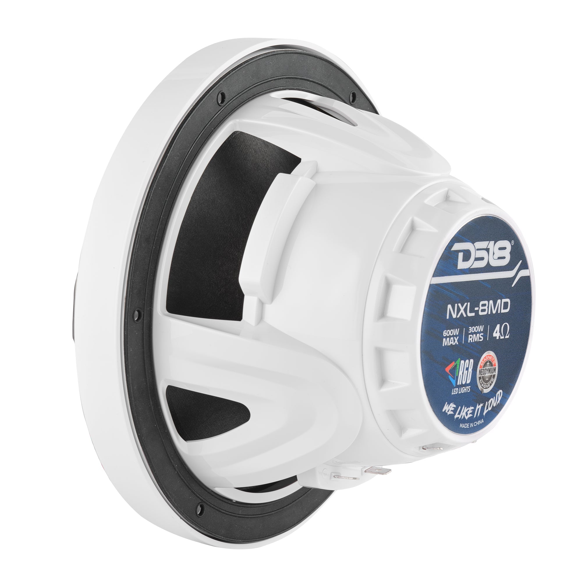 DS18 8” Marine 2-Way Hybrid Speaker with RGB LED, Compression Driver and Neodymium Magnet | 350W RMS 4-Ohm