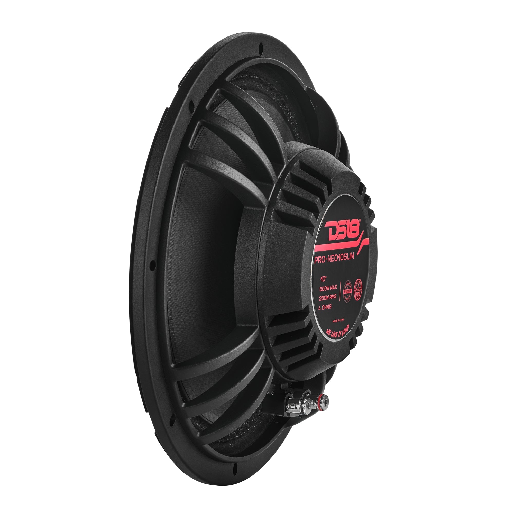 DS18 PRO 10" Slim Neodymium Mid-Range Loudspeaker with Bullet | 250W RMS 4-Ohm