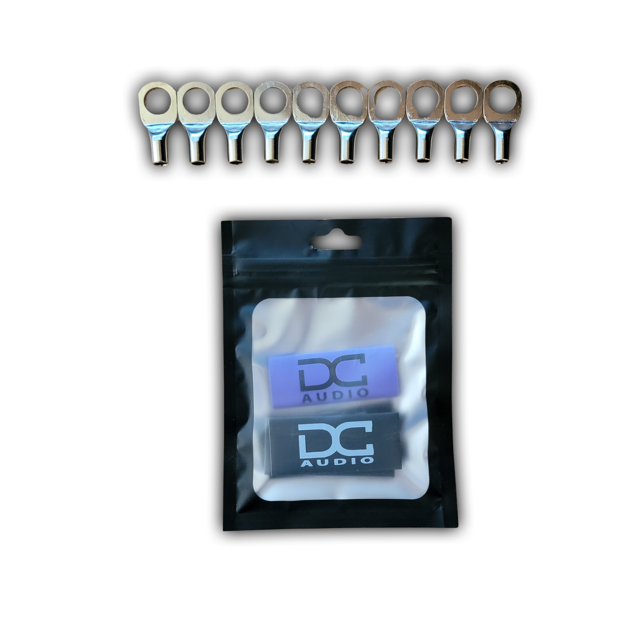 DC Audio 8 AWG 10mm Ring Terminals w/ Heat Shrink (10-Pack)