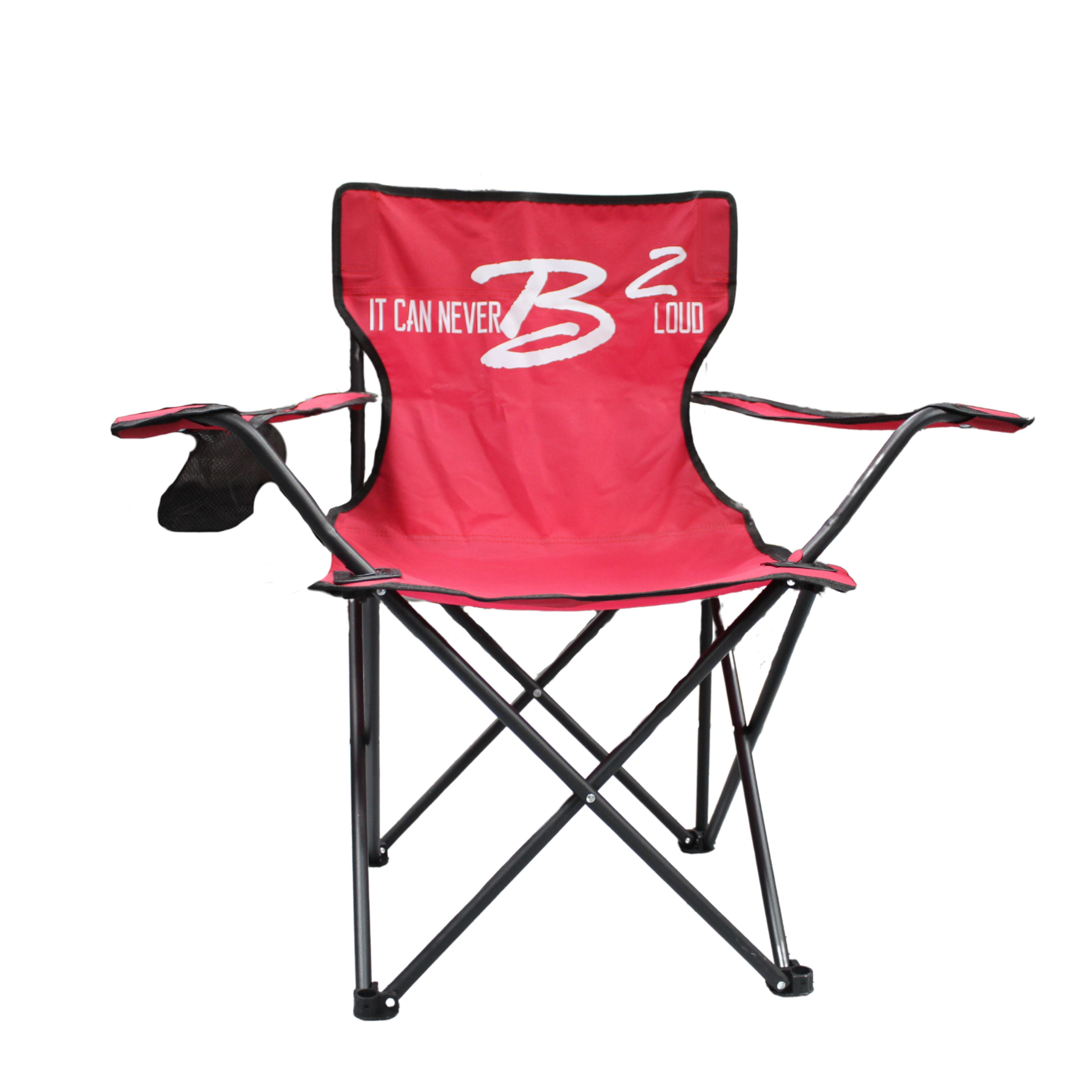 B2 Audio Quick Foldable Chair with It Can Never B2 Loud Slogan - Red — image 2