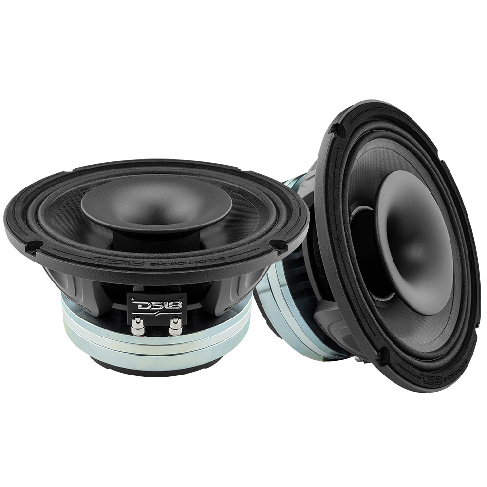 DS18 8" Neodymium Coaxial Hybrid Mid-Bass Water resistant Carbon Fiber Cone Loudspeaker with Built-in Driver 400 Watts Rms 8-Ohm