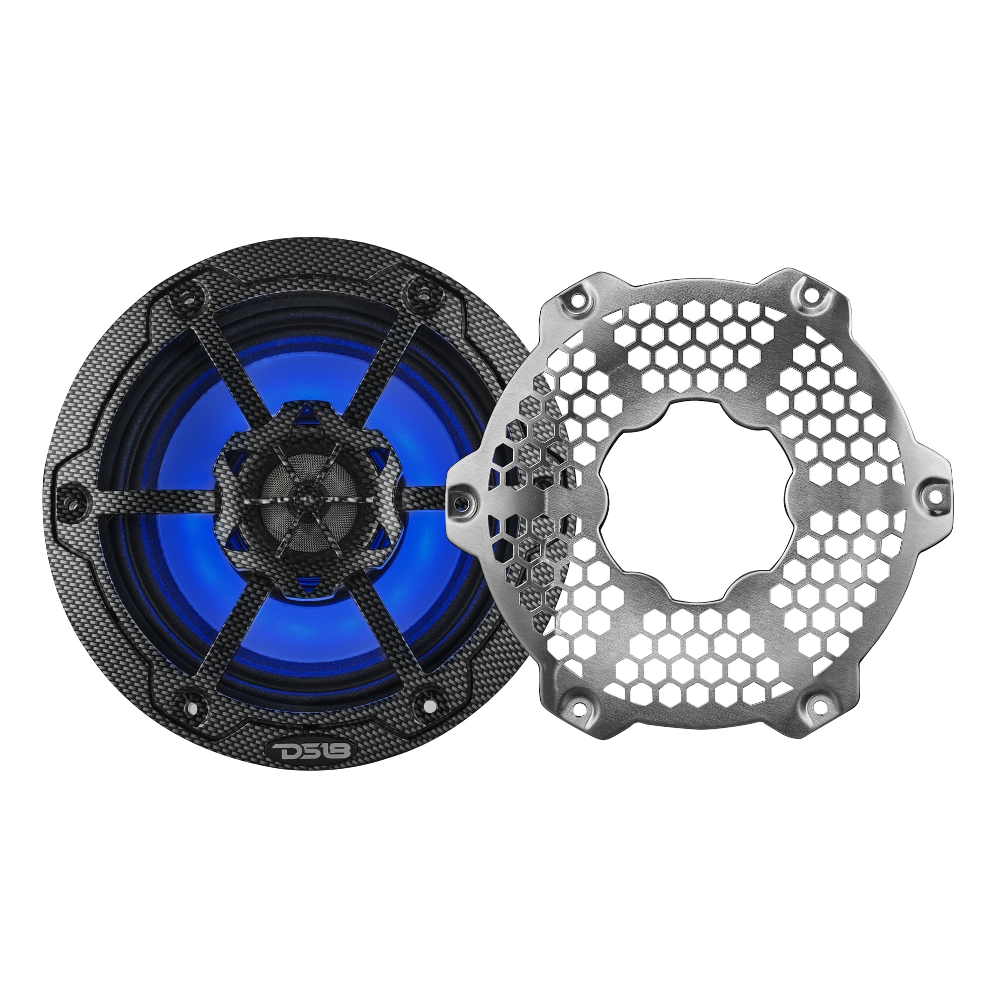 DS18 6.5” Marine 2-Way Hybrid Speaker with RGB LED, Compression Driver and Neodymium Magnet | 250W RMS 4-Ohm