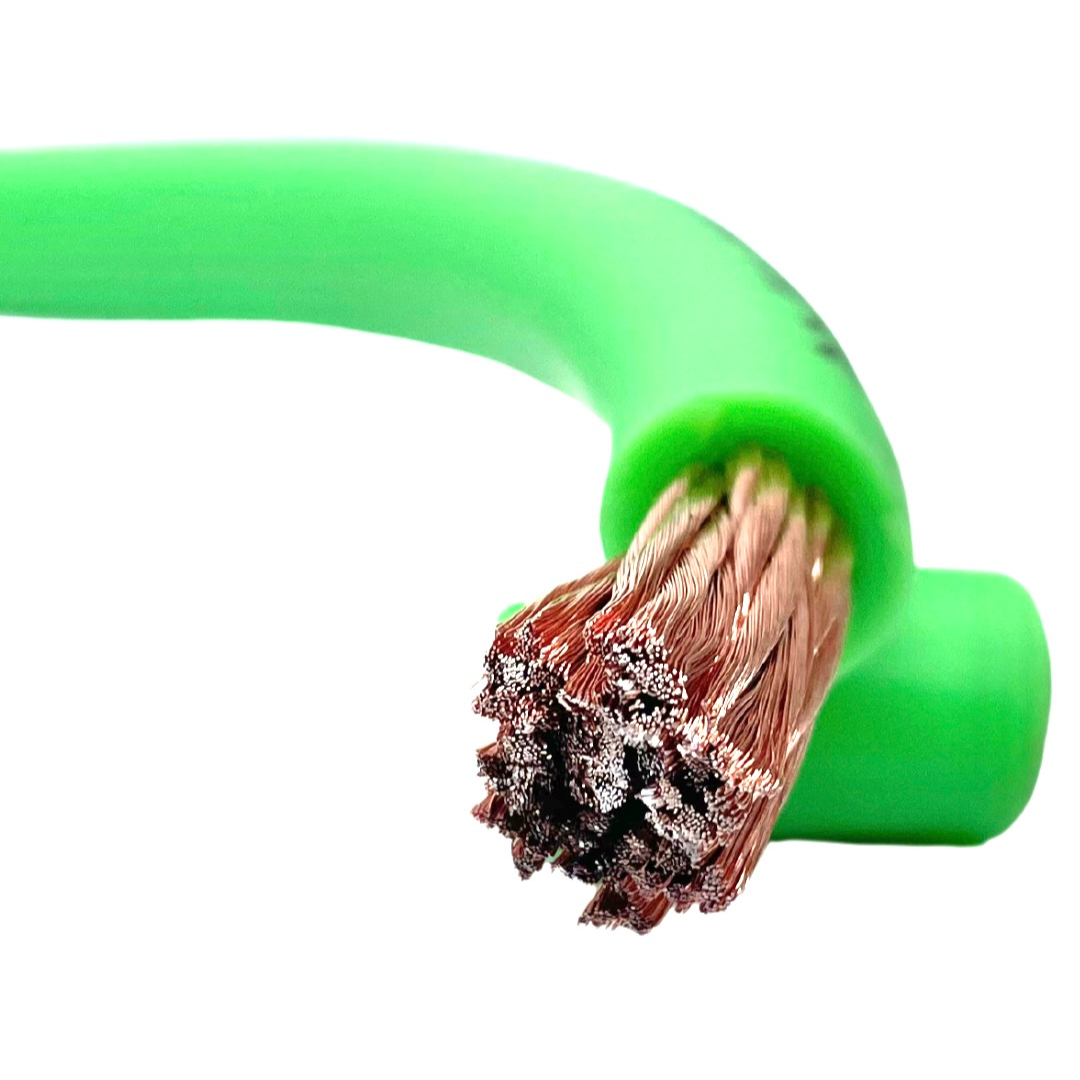 SoundQubed 1/0 Gauge CCA (Copper Clad Aluminum) Power Wire GREEN 50 Ft.