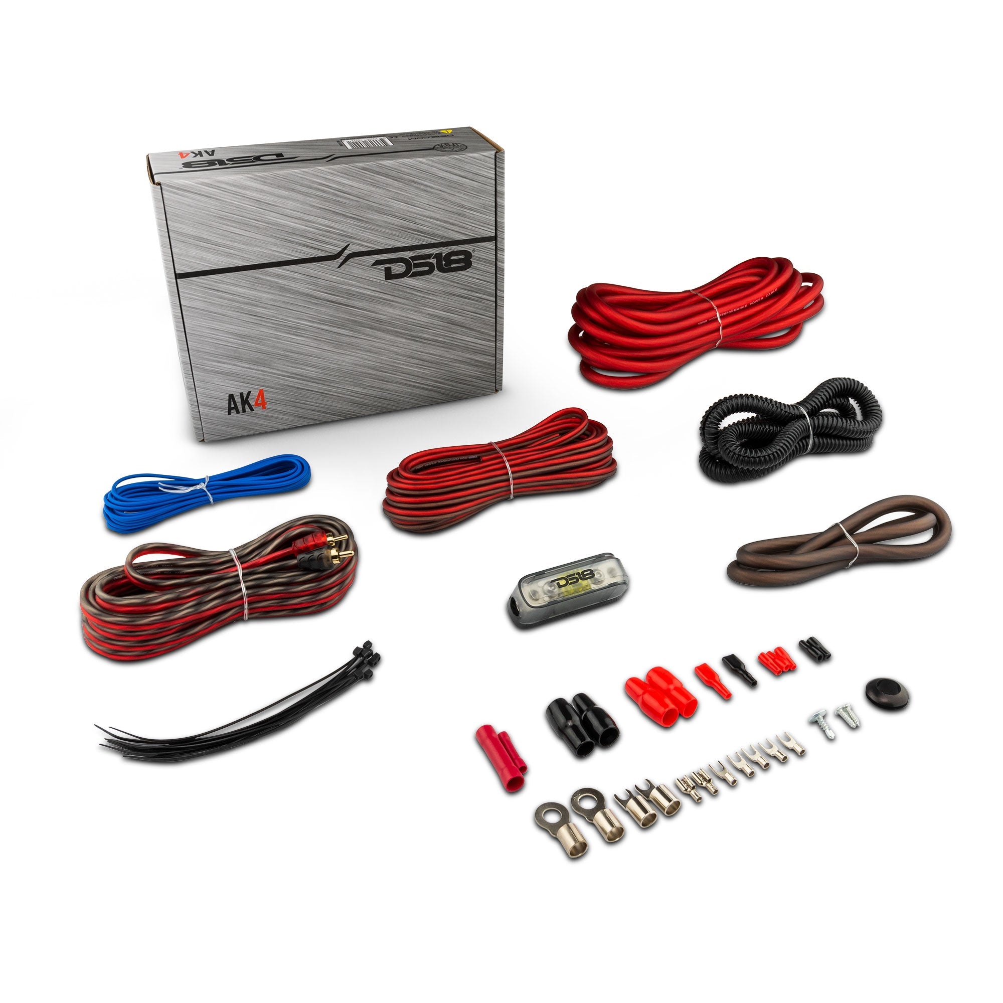 DS18 4-GA CCA Amplifier Installation Kit - RED