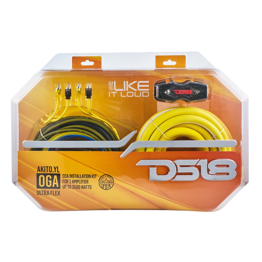 DS18 0-GA Amplifier Installation Wiring Kit - Yellow