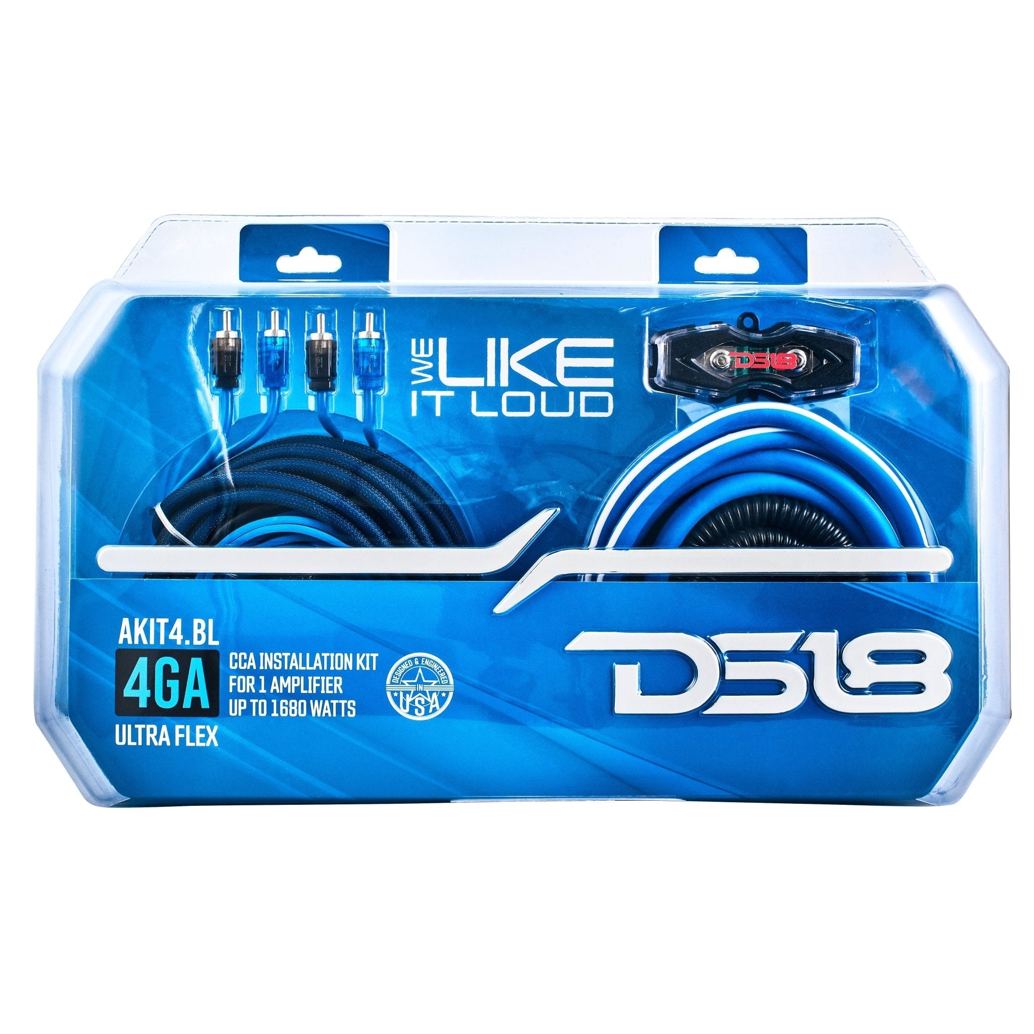 DS18 4-GA Amplifier Installation Wiring Kit - Blue