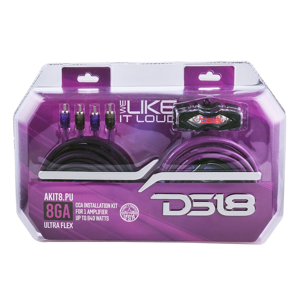 DS18 8-GA Amplifier Installation Wiring Kit - Purple