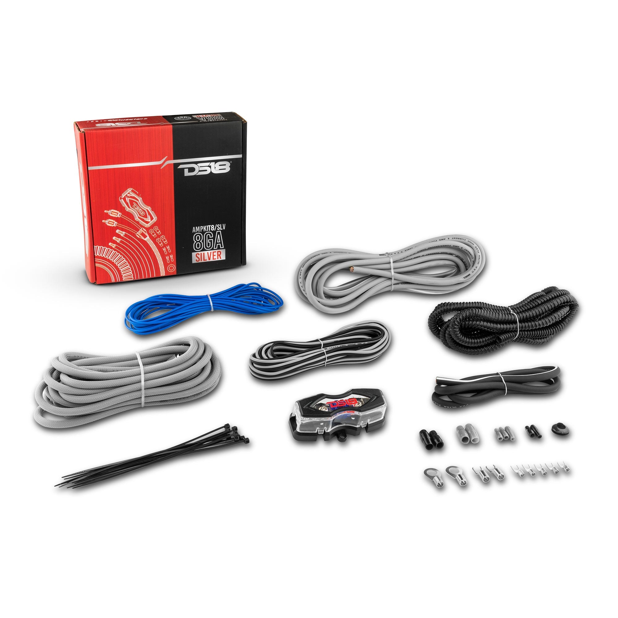 DS18 8-GA CCA Amplifier Installation Kit - SILVER