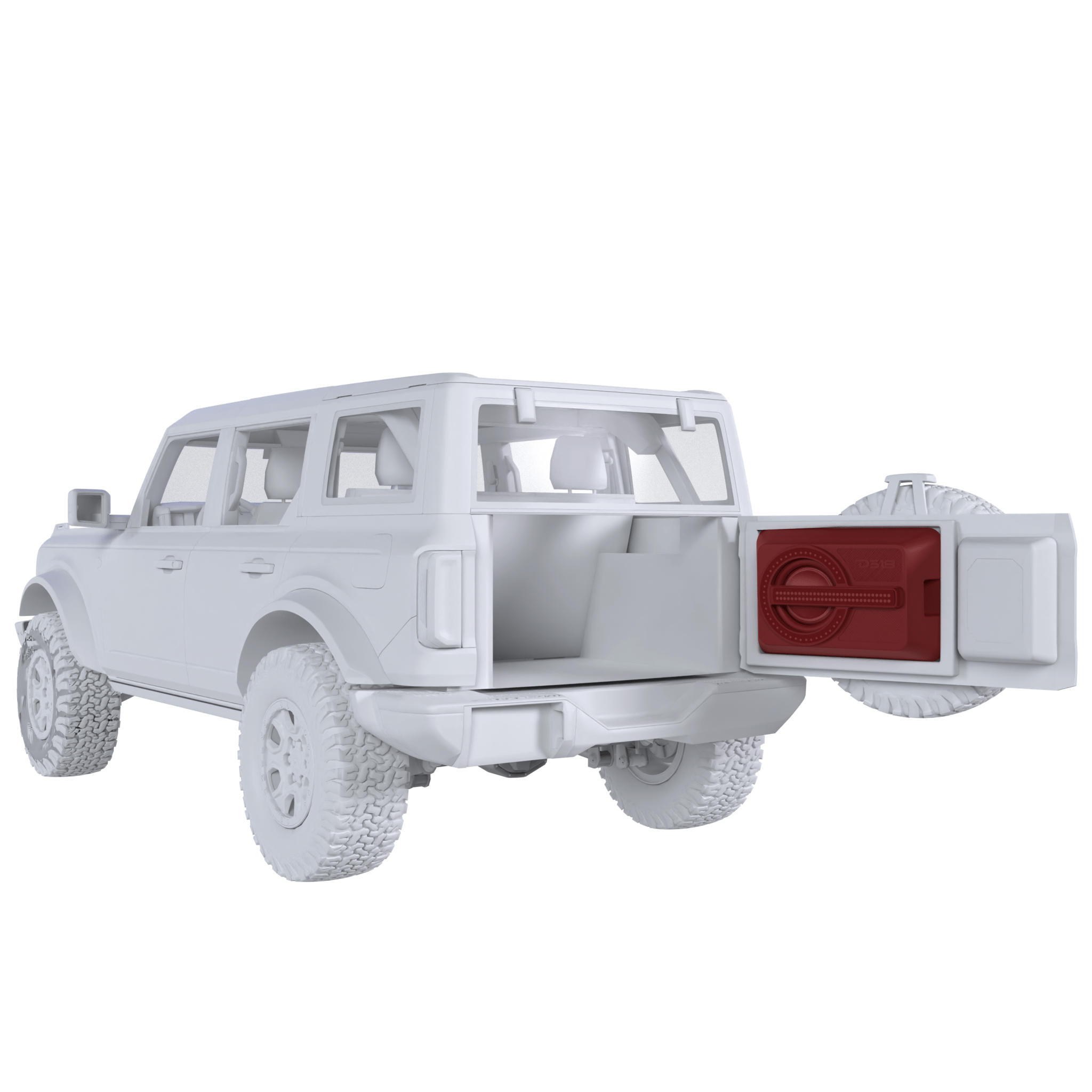 DS18 Bronco 6th Gen Loaded Tailgate Enclosure with 12” Subwoofer and RGB LED Lighting