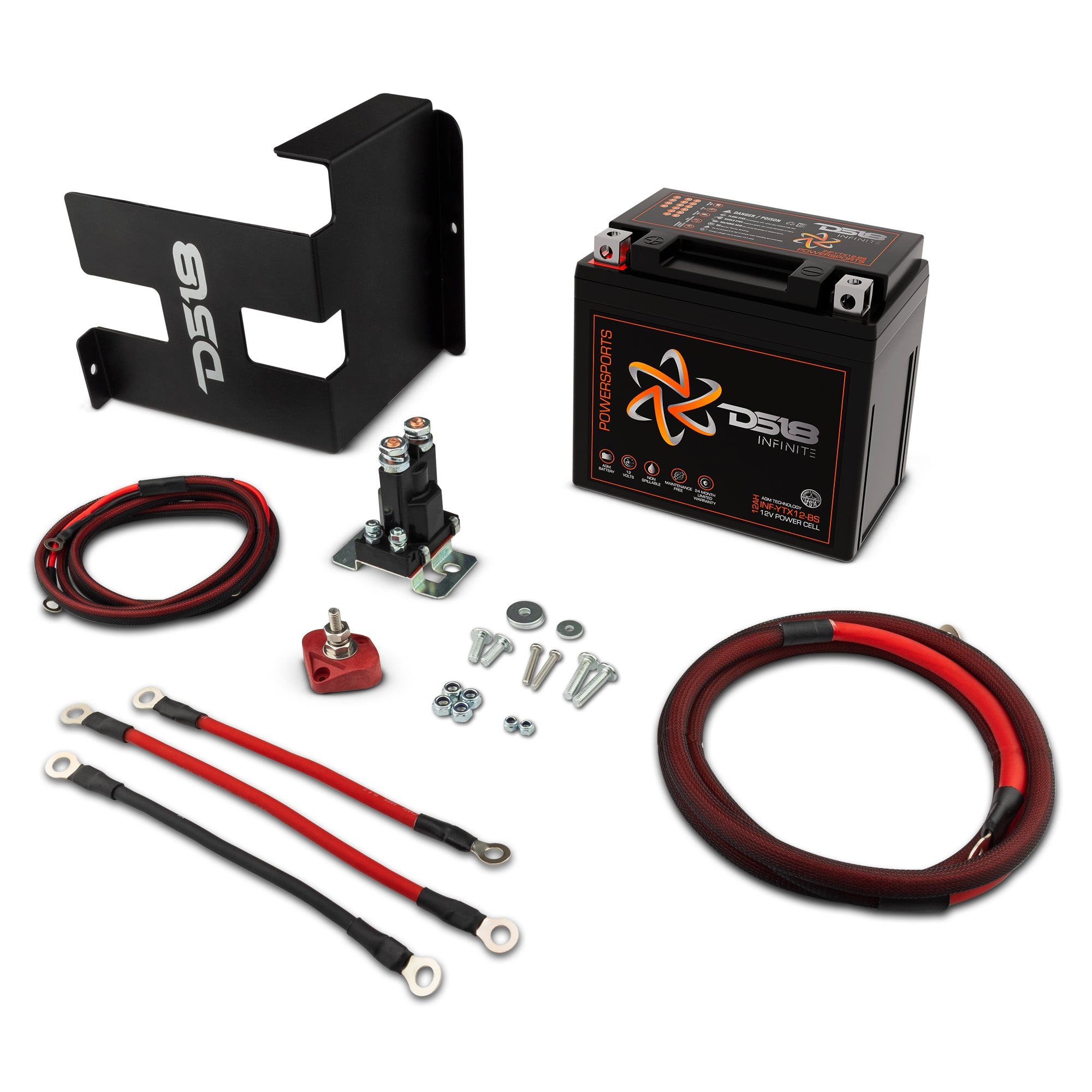 DS18 Can-Am Maverick X3 Second Battery Upgrade Kit with Battery - More Battery Reserve Power For Longer Lasting Audio