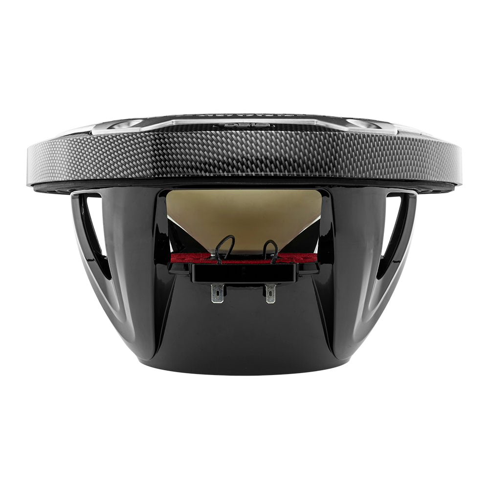 DS18 NXL 10" 2-Way Coaxial Marine Speaker With LED RGB Lights 200 Watts Rms 4-Ohm -Black Carbon Fiber