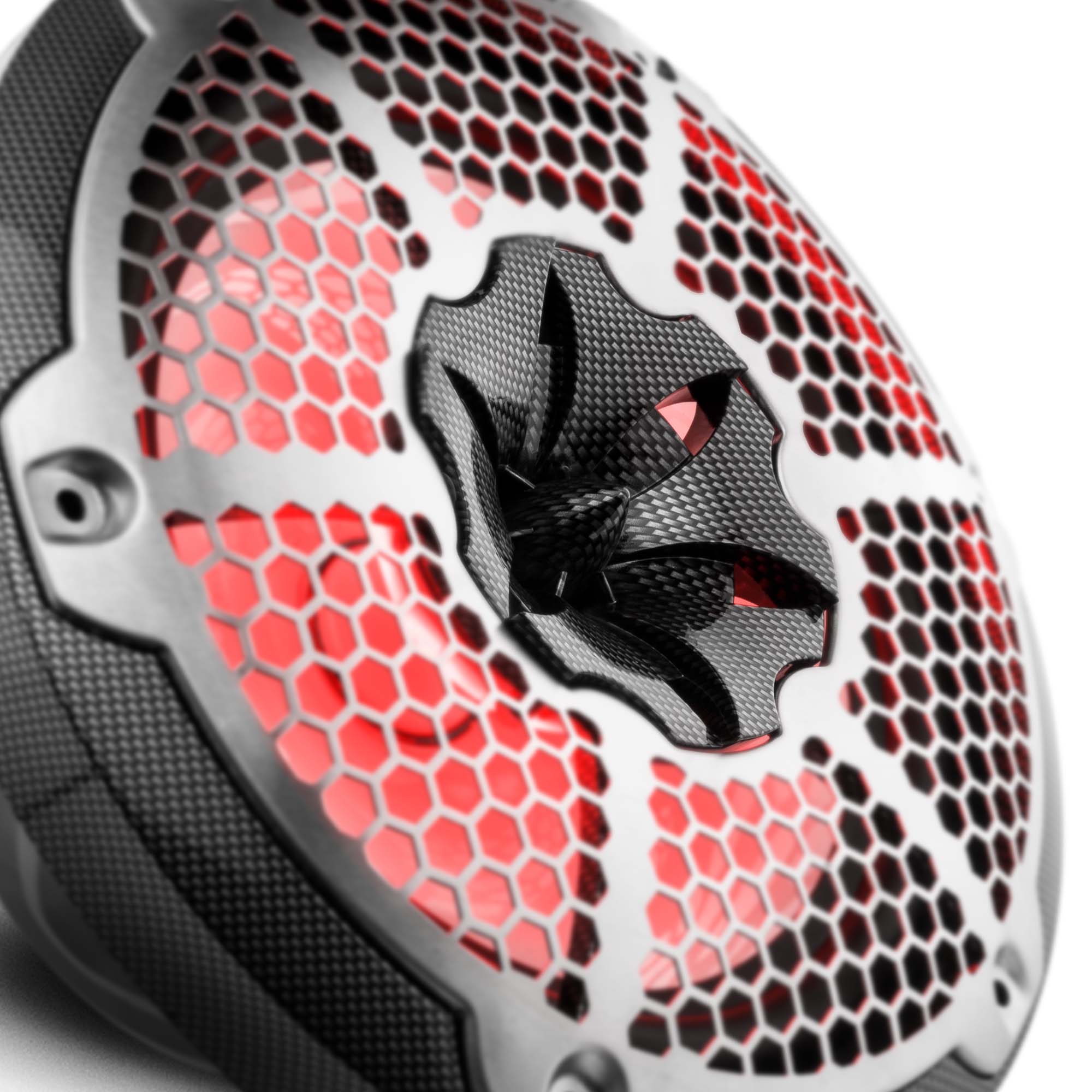 DS18 NXL 10" 2-Way Coaxial Marine Speaker With LED RGB Lights 200 Watts Rms 4-Ohm -Black Carbon Fiber