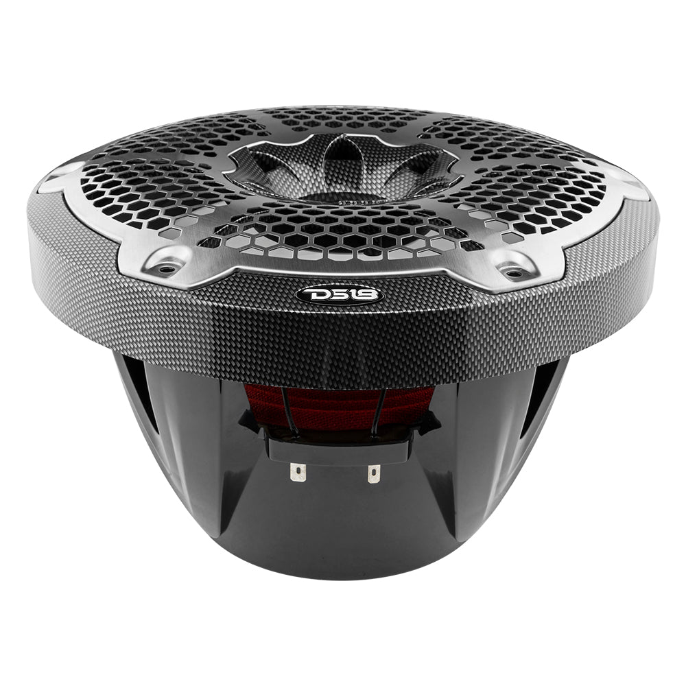 DS18 NXL 10" Marine Subwoofer With LED RGB Lights 300 Watts Rms SVC 4-Ohm -Black Carbon Fiber