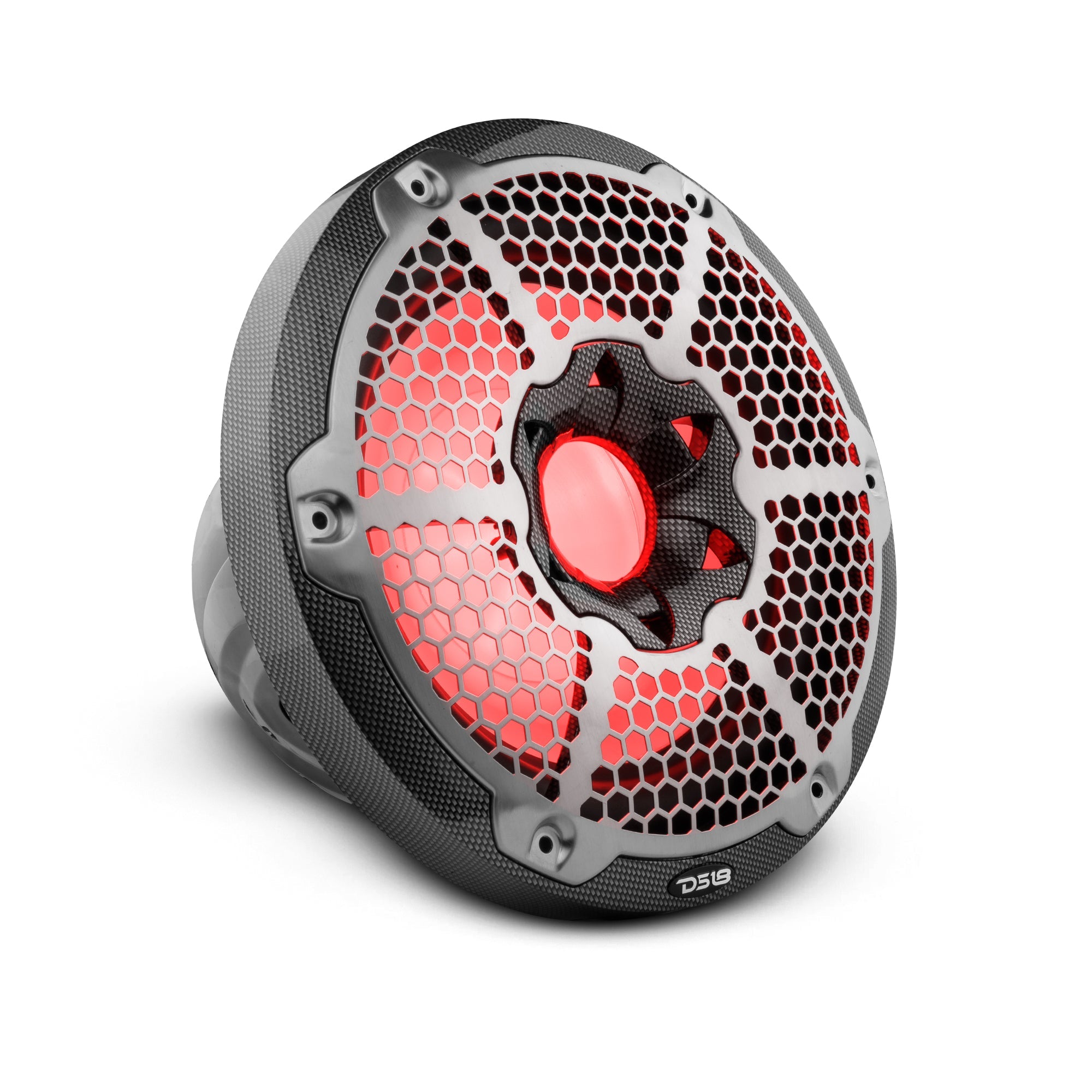 DS18 NXL 10" Marine Subwoofer With LED RGB Lights 300 Watts Rms SVC 4-Ohm -Black Carbon Fiber