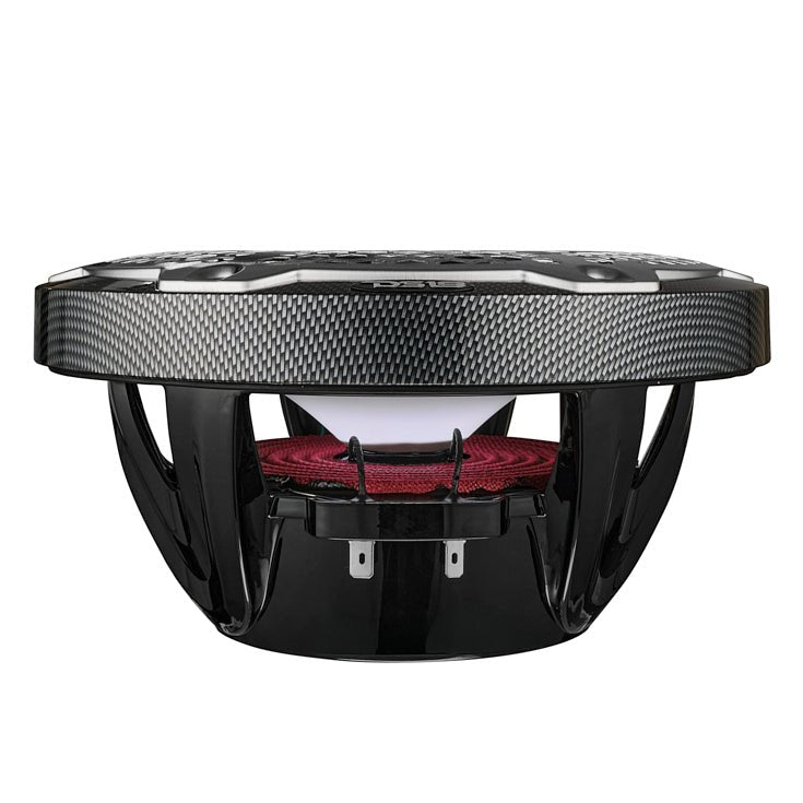 DS18 NXL 8" 2-Way Coaxial Marine Speaker With LED RGB Lights 125 Watts Rms 4-Ohm - Black Carbon Fiber