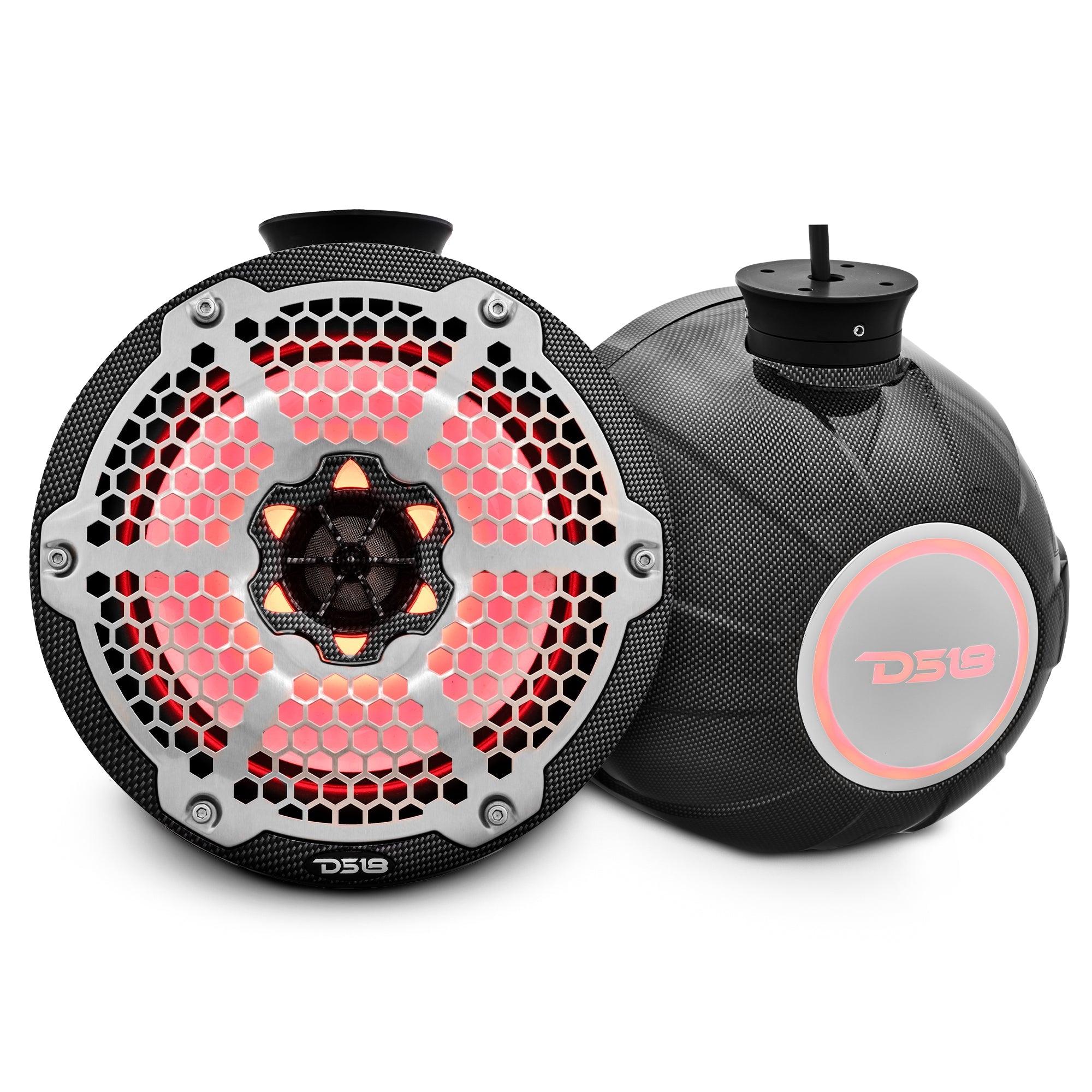 DS18 NXL 8" Pod 375W Speaker with Integrated RGB LED Lights (Pair) - Perfect for Jet Skis