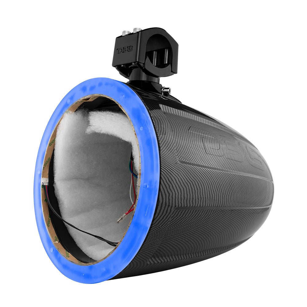 DS18 NXL 10" Marine and Powersports Empty Tower LED RGB Lights -Black Carbon Fiber