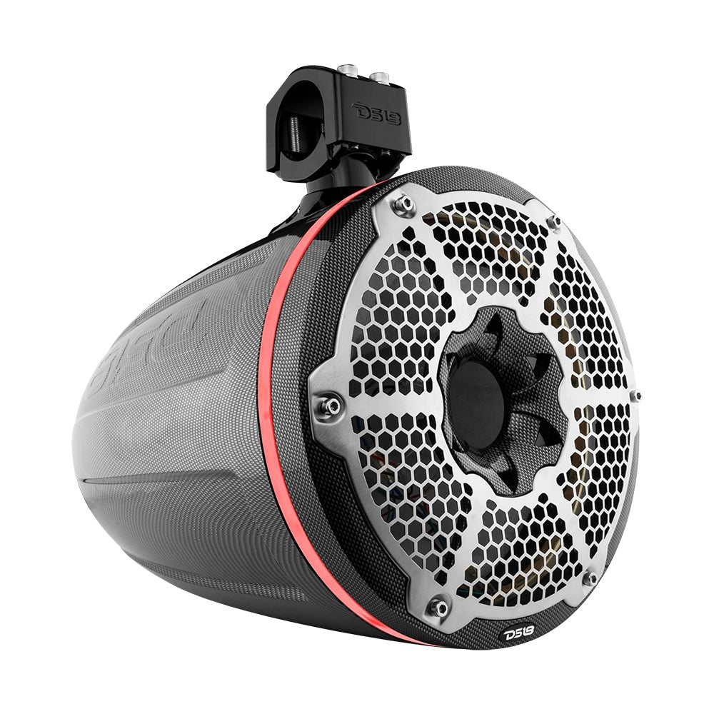 DS18 NXL 10" Marine and Powersports Empty Tower LED RGB Lights -Black Carbon Fiber