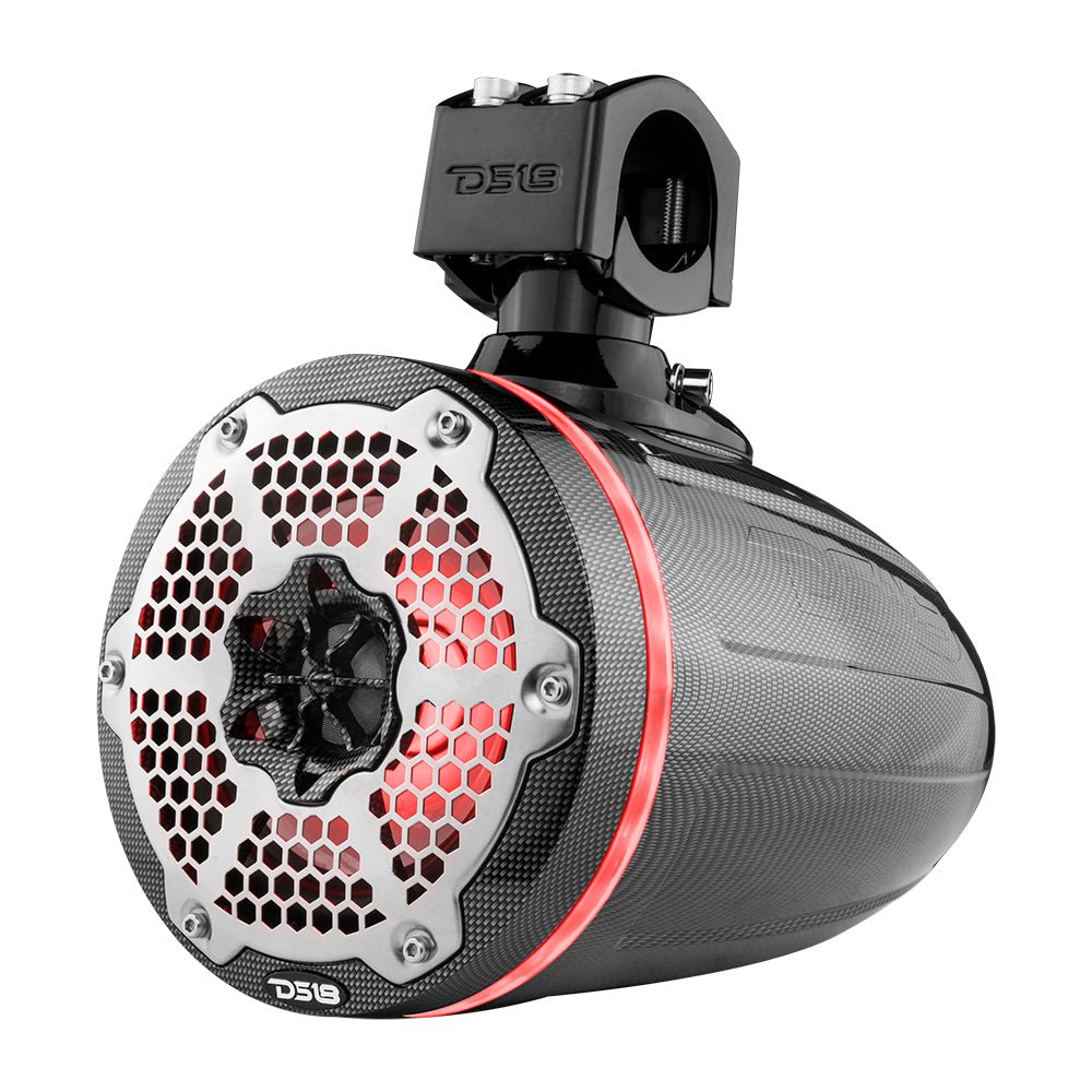 DS18 NXL 6.5" Marine and Powersports Towers LED RGB Lights 100 Watts Rms - Black Carbon Fiber