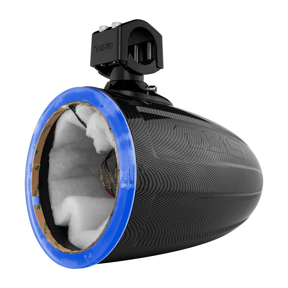 DS18 NXL 8" Marine and Powersports Empty Tower LED RGB Lights -Black Carbon Fiber