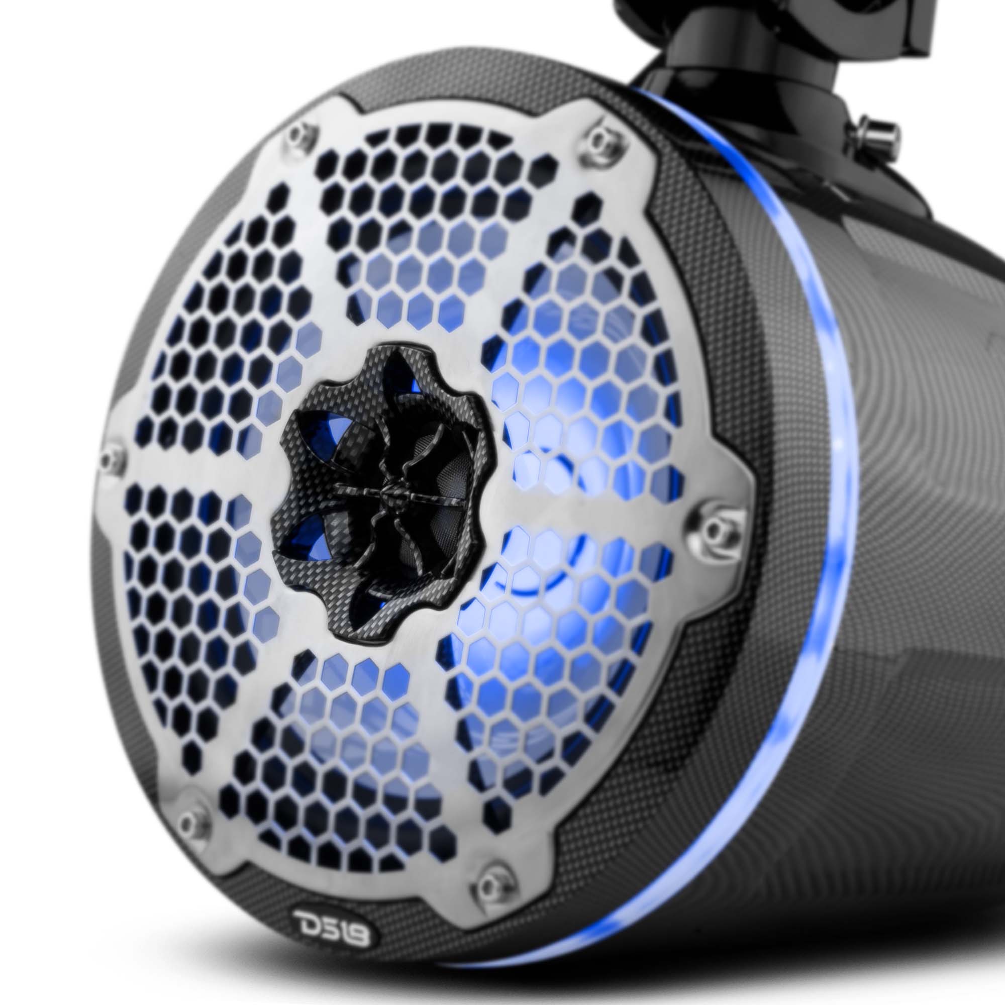 DS18 NXL 8" Marine and Powersports Towers LED RGB Lights 125 Watts Rms - Black Carbon Fiber