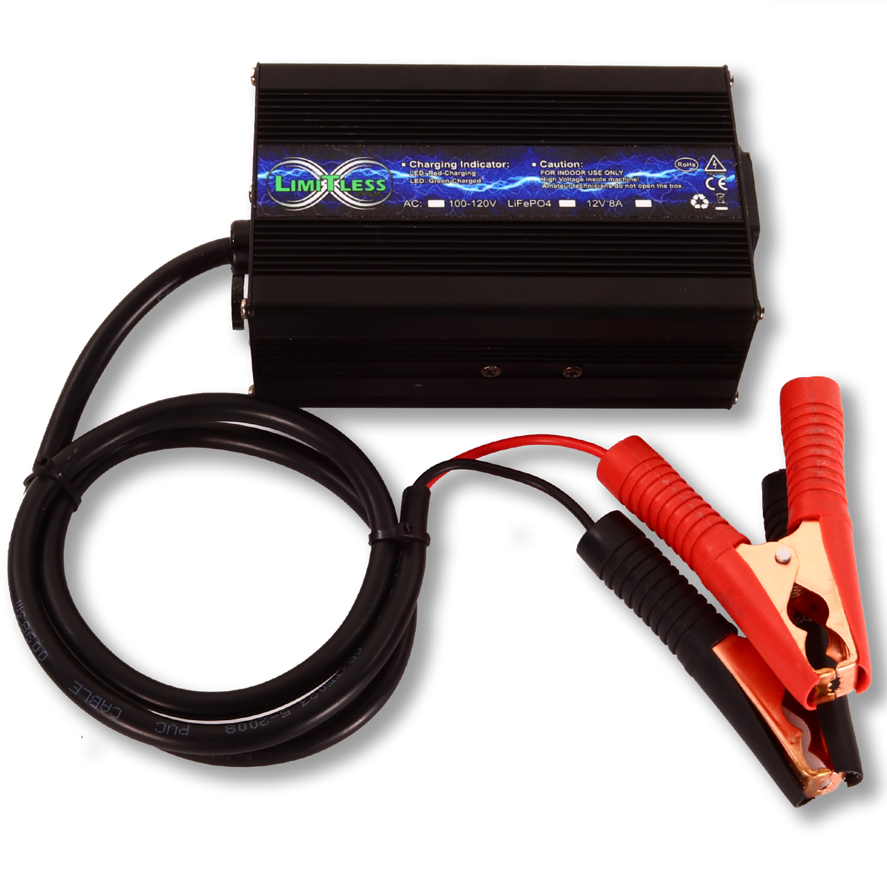 Limitless Lithium 8A 12V Charger for Sodium / LiFePO4 Batteries