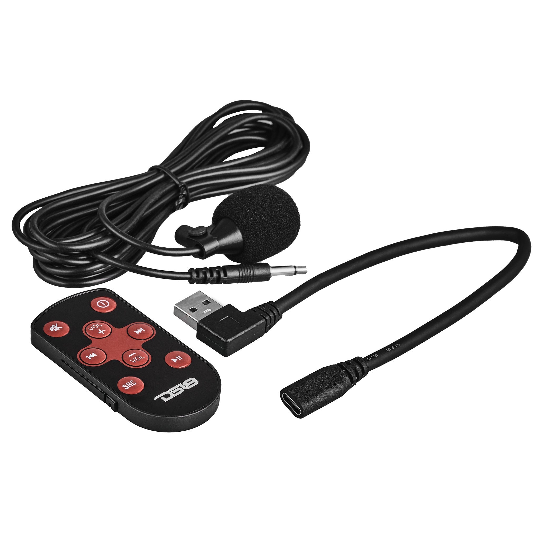 DS18 10.5" Floating Adjustable Modular Touchscreen Mechless Single-DIN Head Unit with Bluetooth, Mirror Link and USB