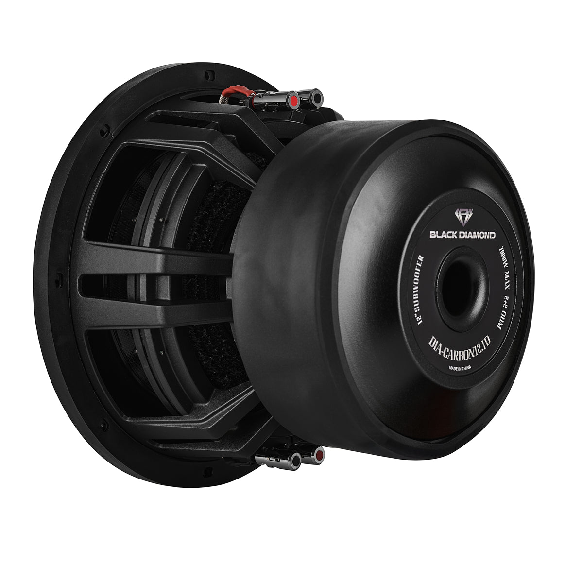 DS18 Black Diamond 12" High Excursion Subwoofer with Carbon Fiber Cone | 3500W RMS / 7000W MAX | Dual 1-Ohm Voice Coil