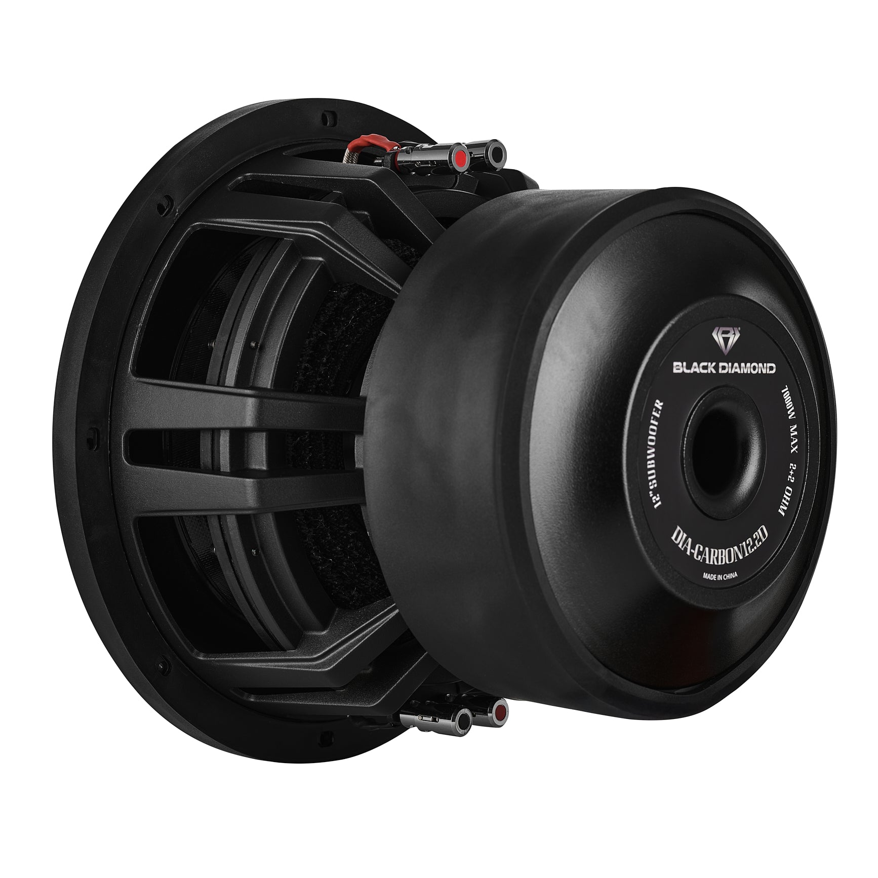 DS18 Black Diamond 12" High Excursion Subwoofer with Carbon Fiber Cone | 3500W RMS / 7000W MAX | Dual 2-Ohm Voice Coil