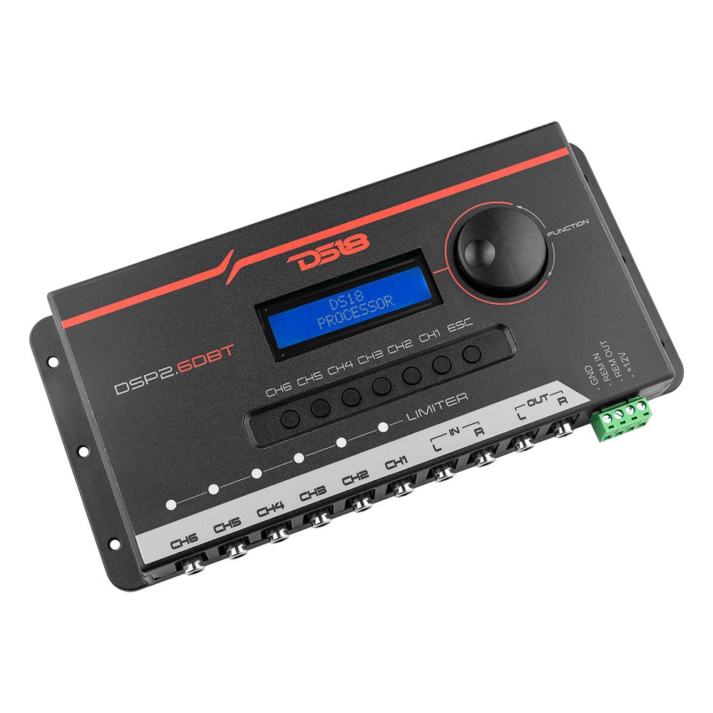 DS18 2-Channel In and 6-Channel Out Digital Sound Processor (DSP) with Bluetooth and LCD Screen