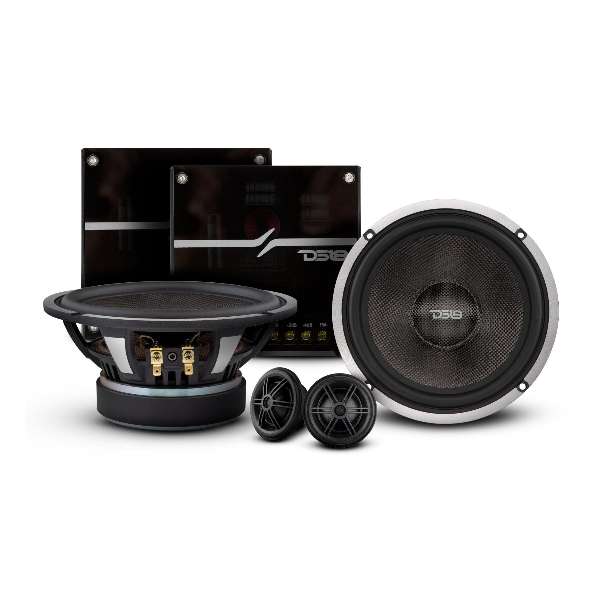 DS18 DX 6.5" 2- Way Component Speaker System With Kevlar Cone 230 Watts Rms 4-Ohm