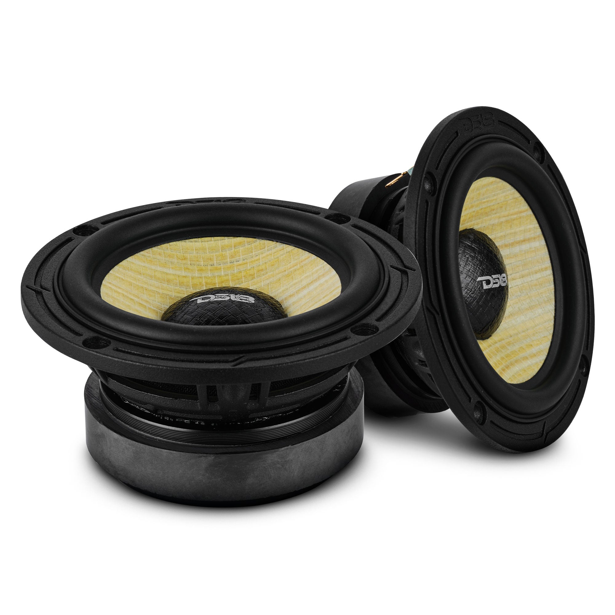 DS18 DXQ 3.5” Midrange Speaker with Yellow Straw + Composite Foam Cone | 60W RMS 4-Ohm