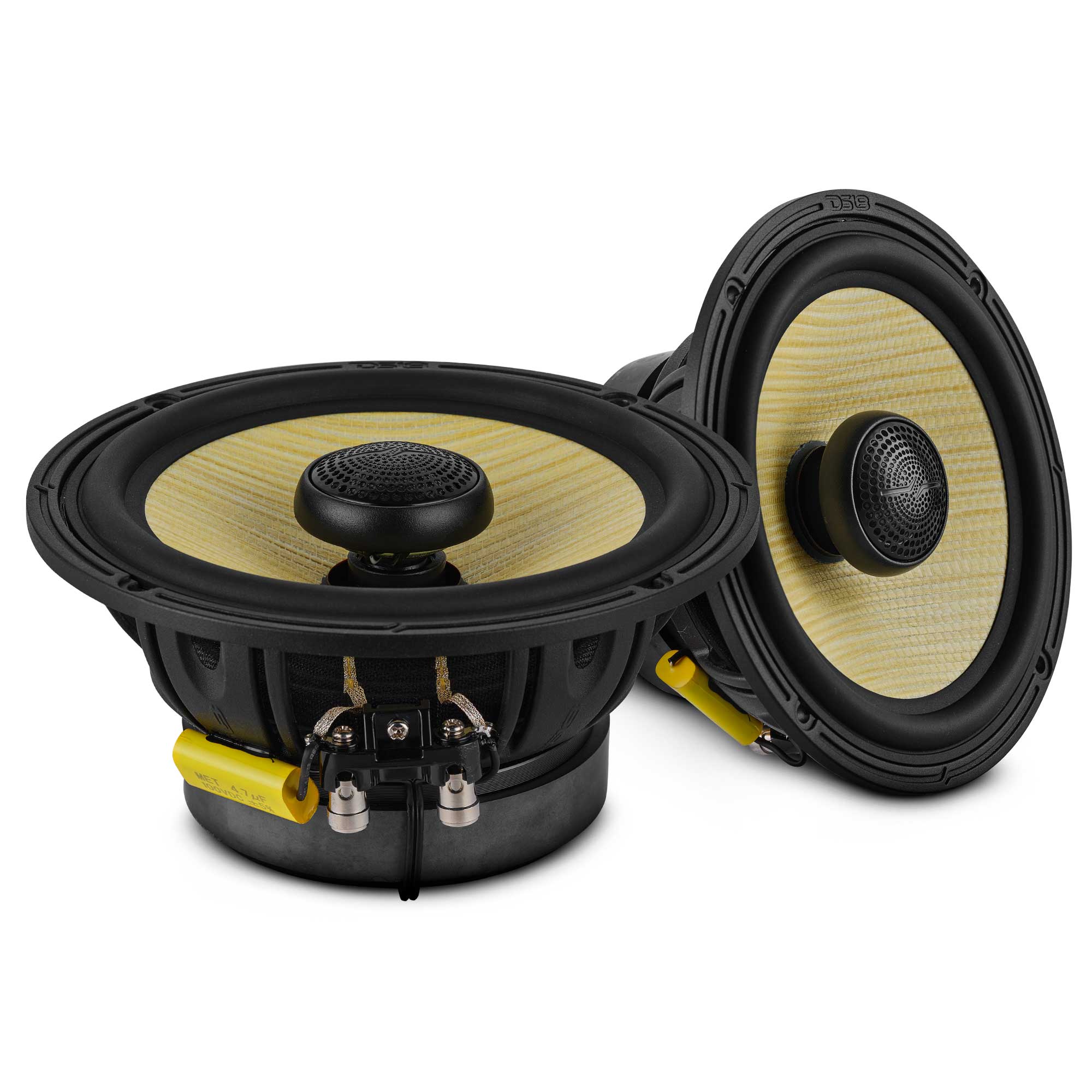 DS18 DXQ 6.5" 2-Way Coaxial Speaker with Yellow Straw and Composite Foam Cone | 150W RMS 4-Ohm