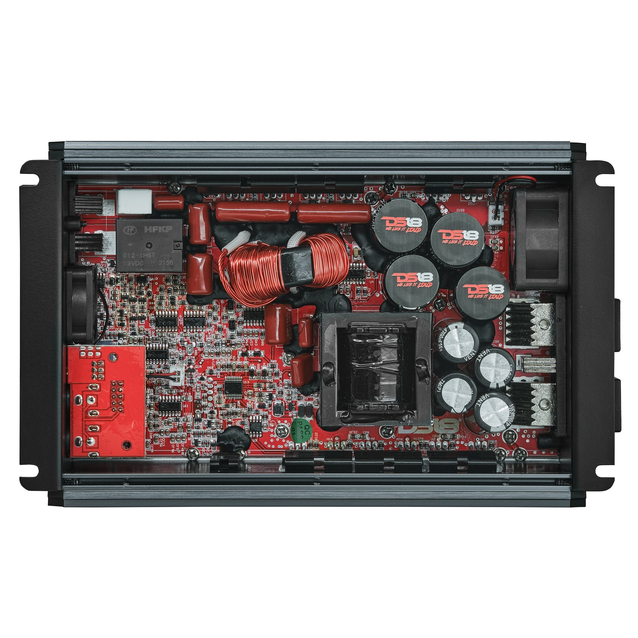 DS18 FRP Compact Full-Range Class D 1-Channel Amplifier 2,500 Watts Rms @ 1-Ohm